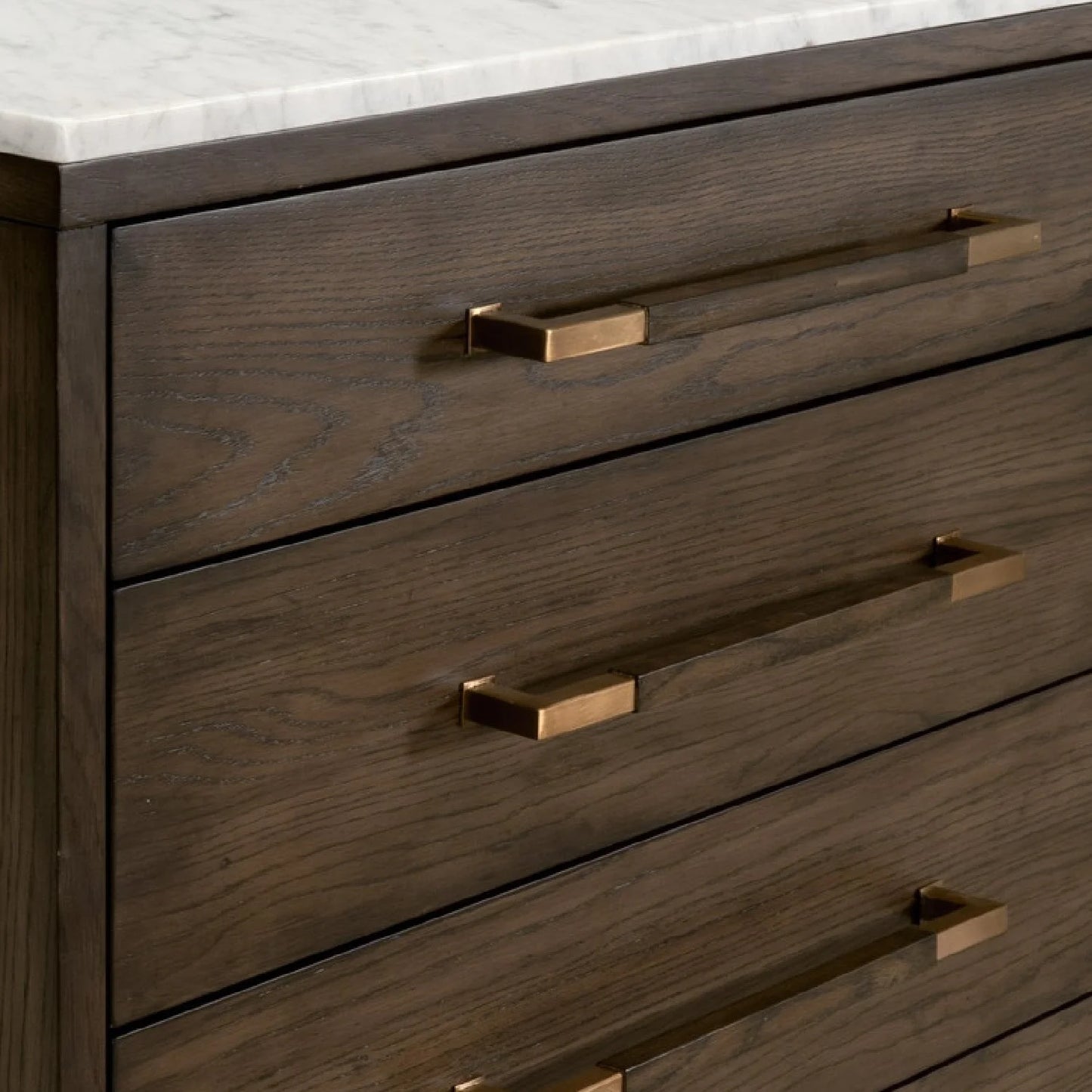 Luxury Modern Brown Oak 8-Drawer Dresser European Style for Villa