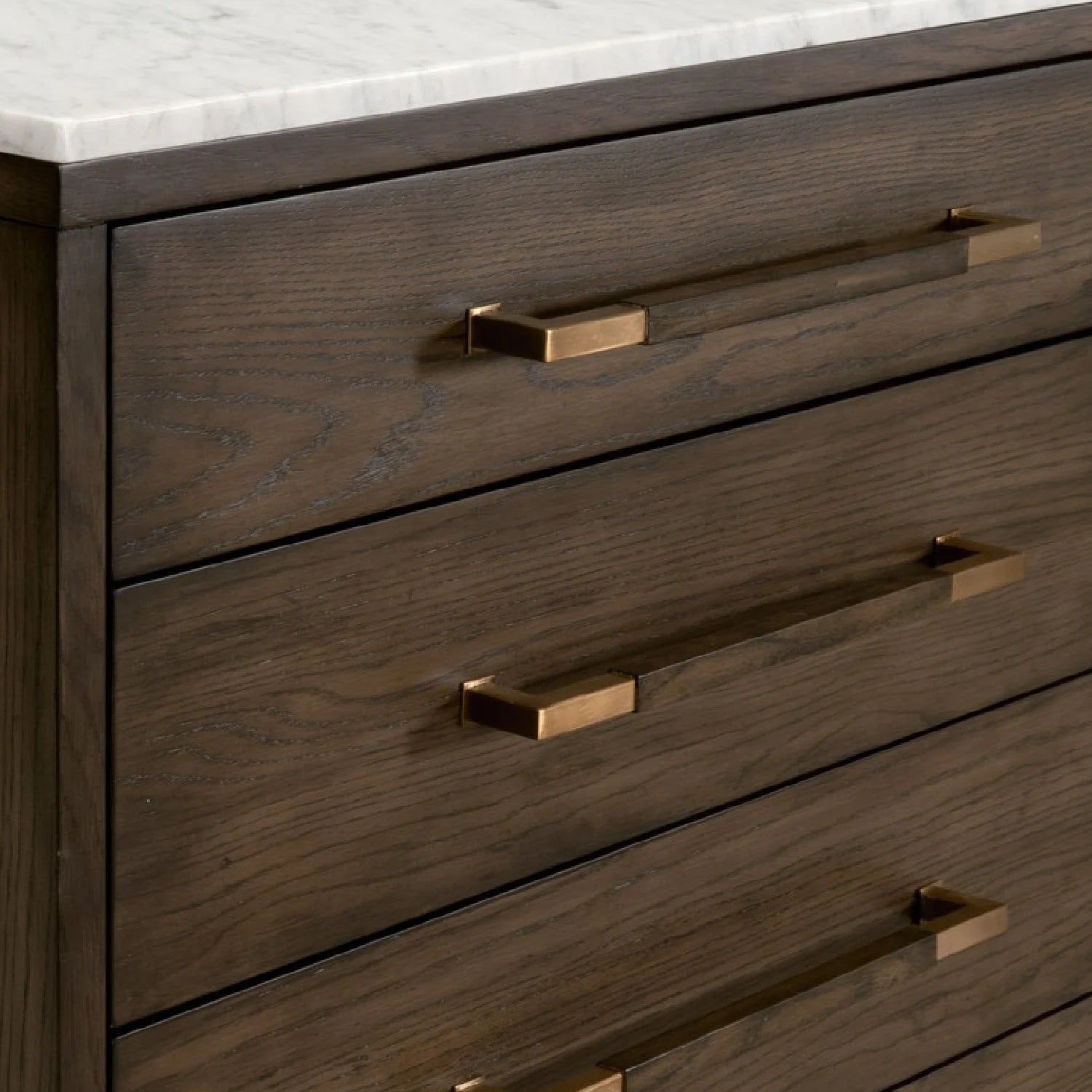 Luxury Modern Brown Oak 8-Drawer Dresser European Style for Villa
