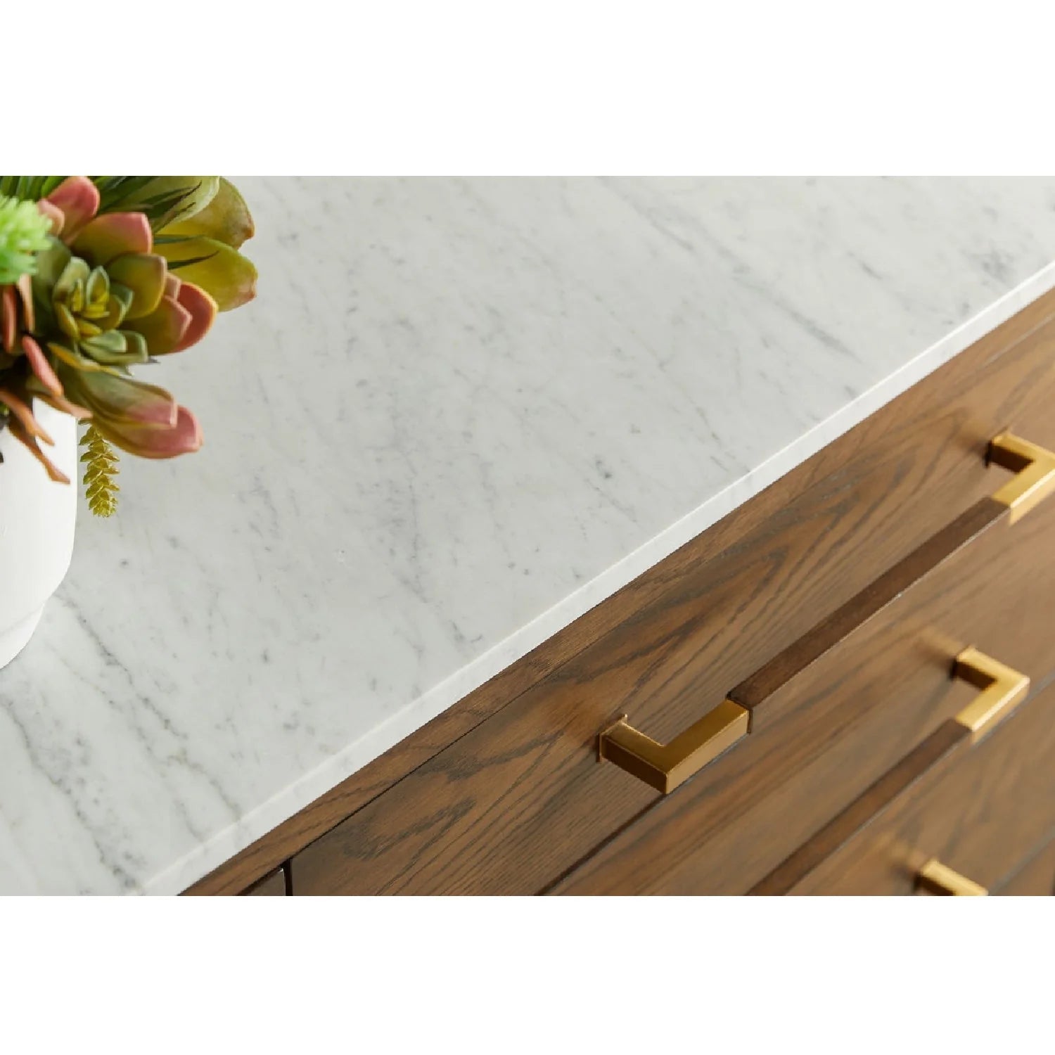 Luxury Modern Brown Oak 8-Drawer Dresser European Style for Villa