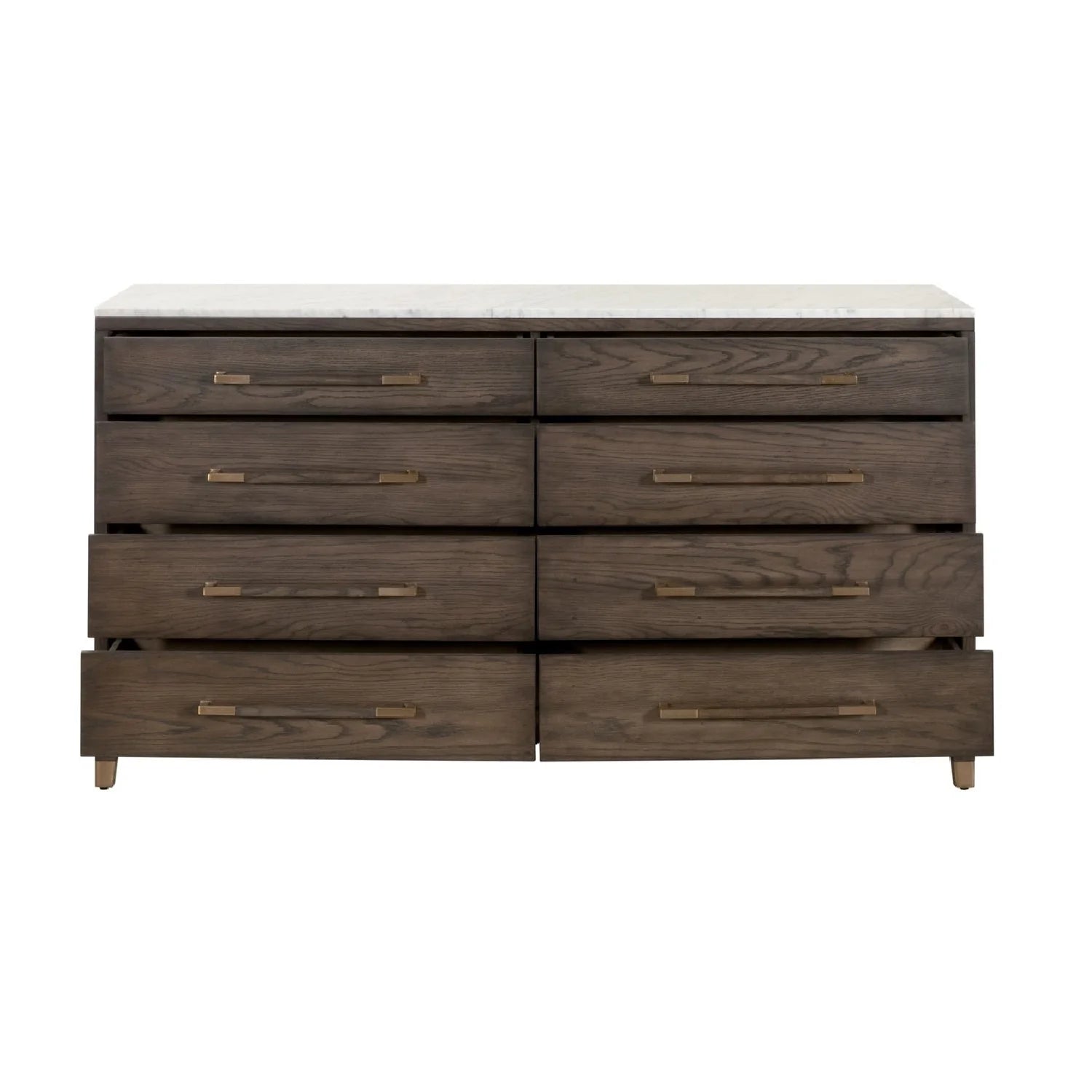 Luxury Modern Brown Oak 8-Drawer Dresser European Style for Villa