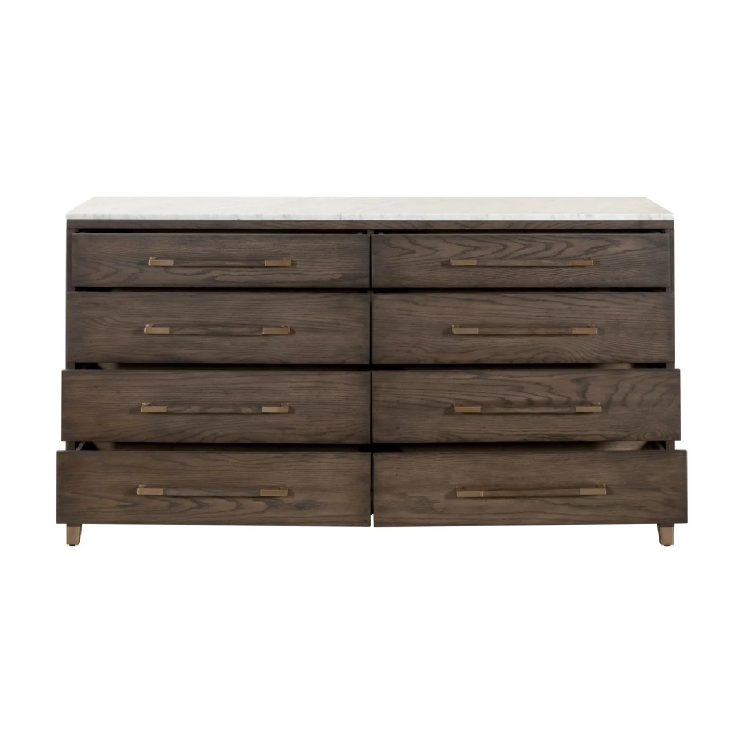 Luxury Modern Brown Oak 8-Drawer Dresser European Style for Villa