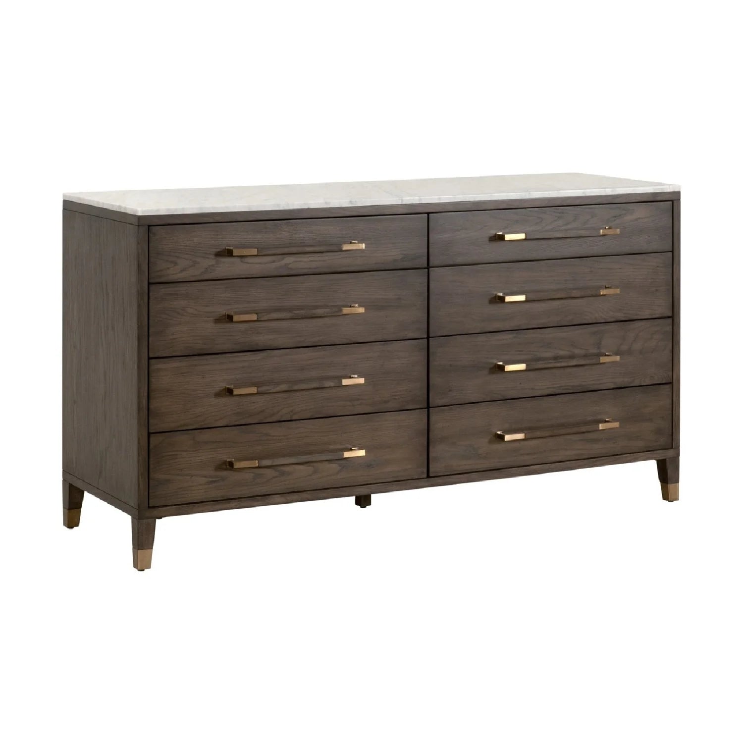 Luxury Modern Brown Oak 8-Drawer Dresser European Style for Villa