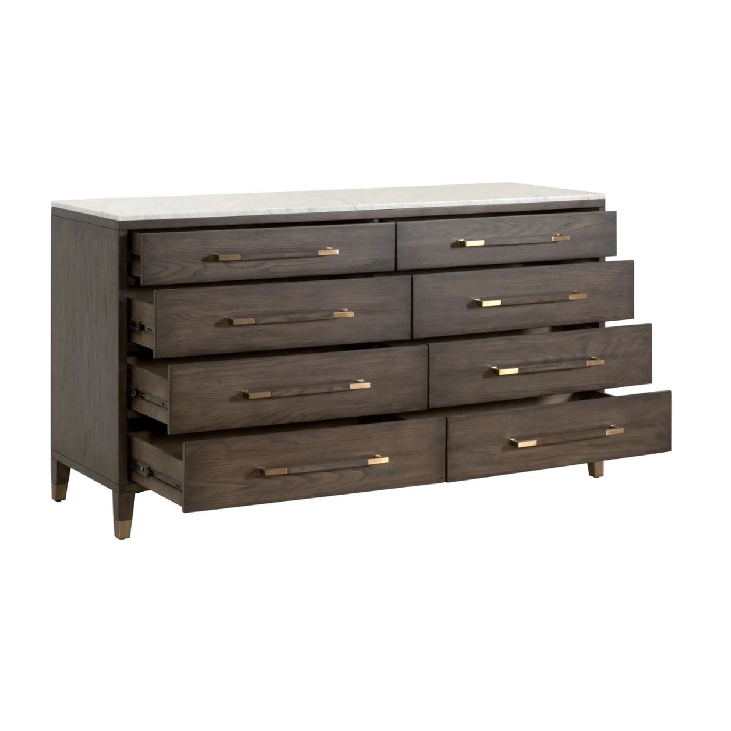 Luxury Modern Brown Oak 8-Drawer Dresser European Style for Villa
