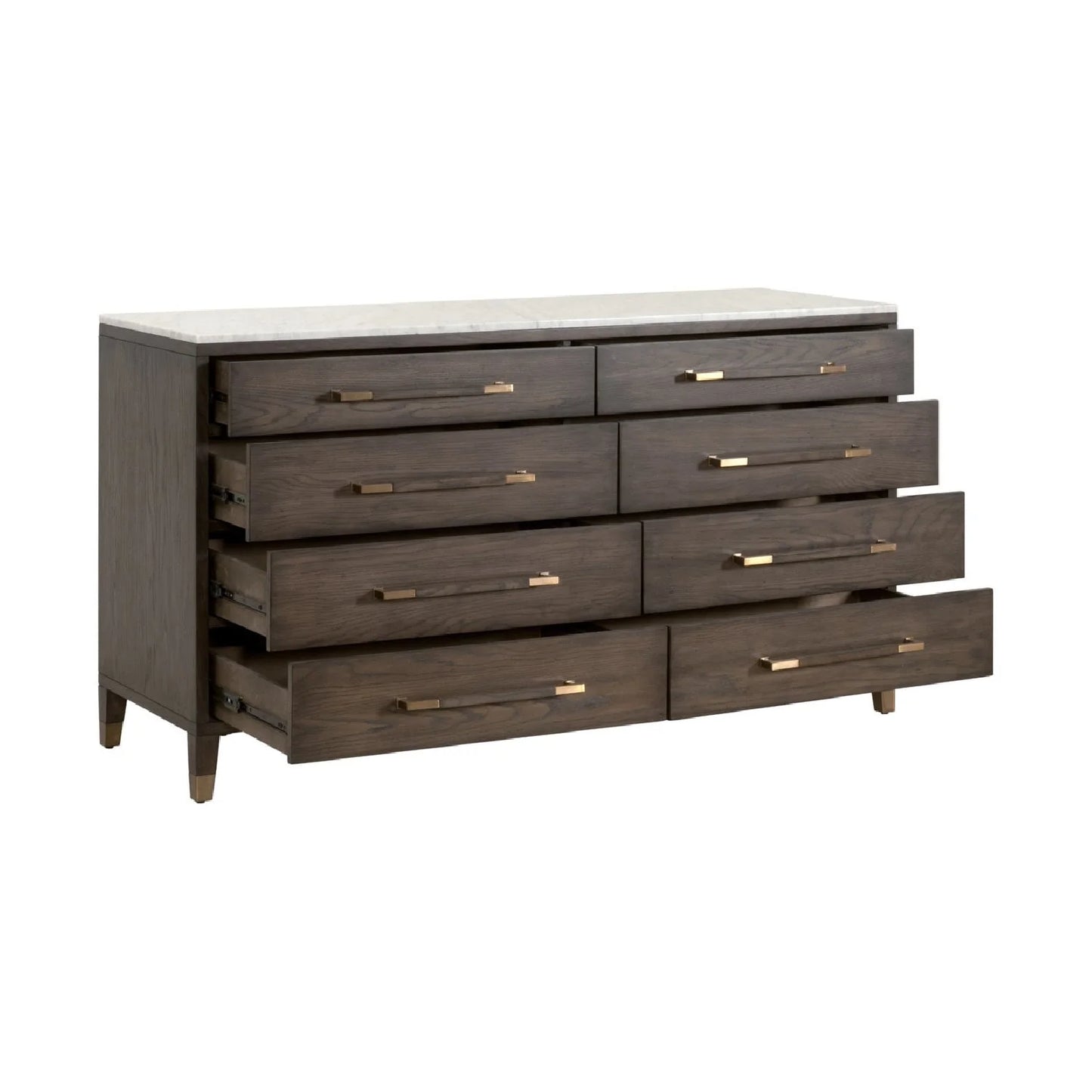 Luxury Modern Brown Oak 8-Drawer Dresser European Style for Villa