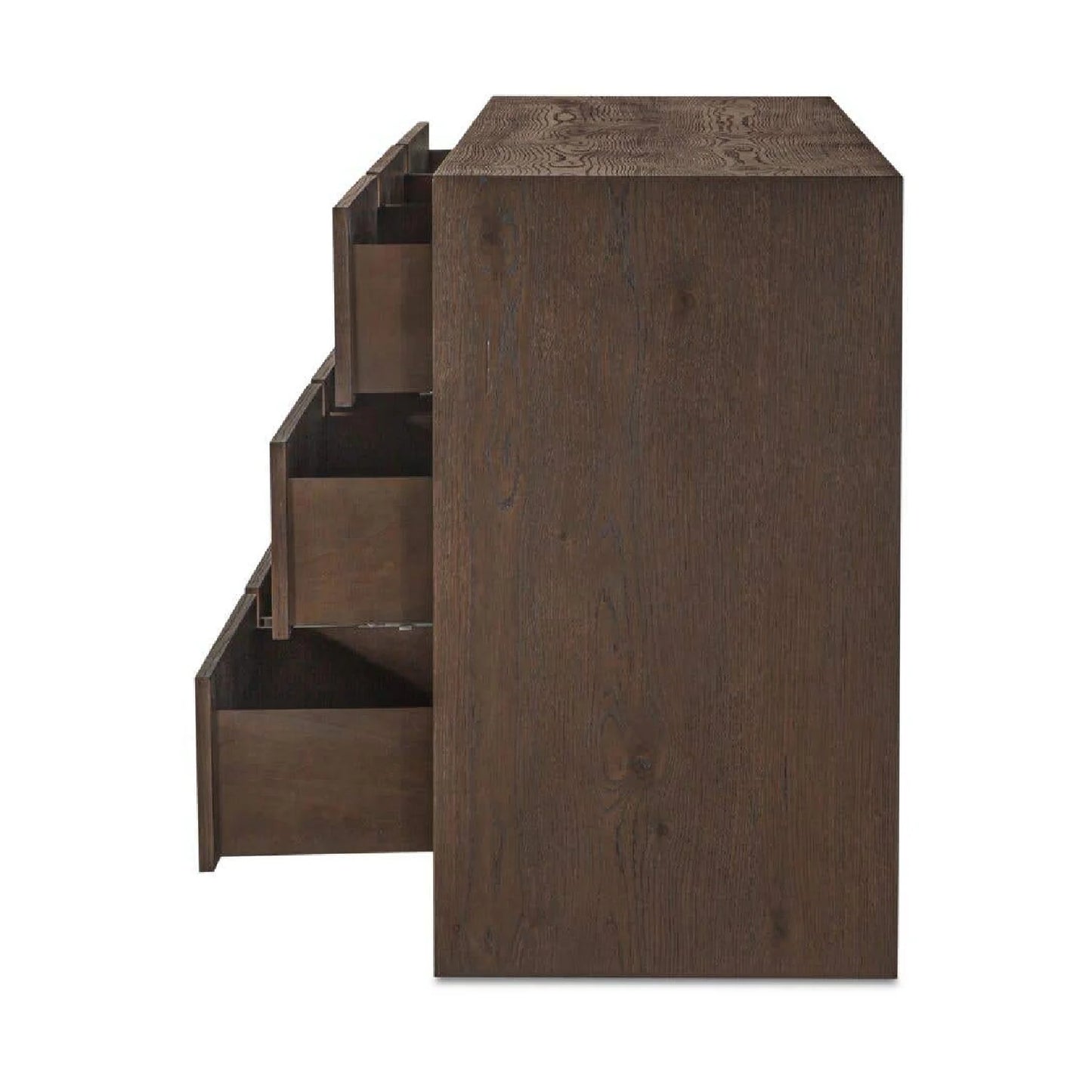 Luxury Modern Brown Oak 9-Drawer Dresser European Style for Villa