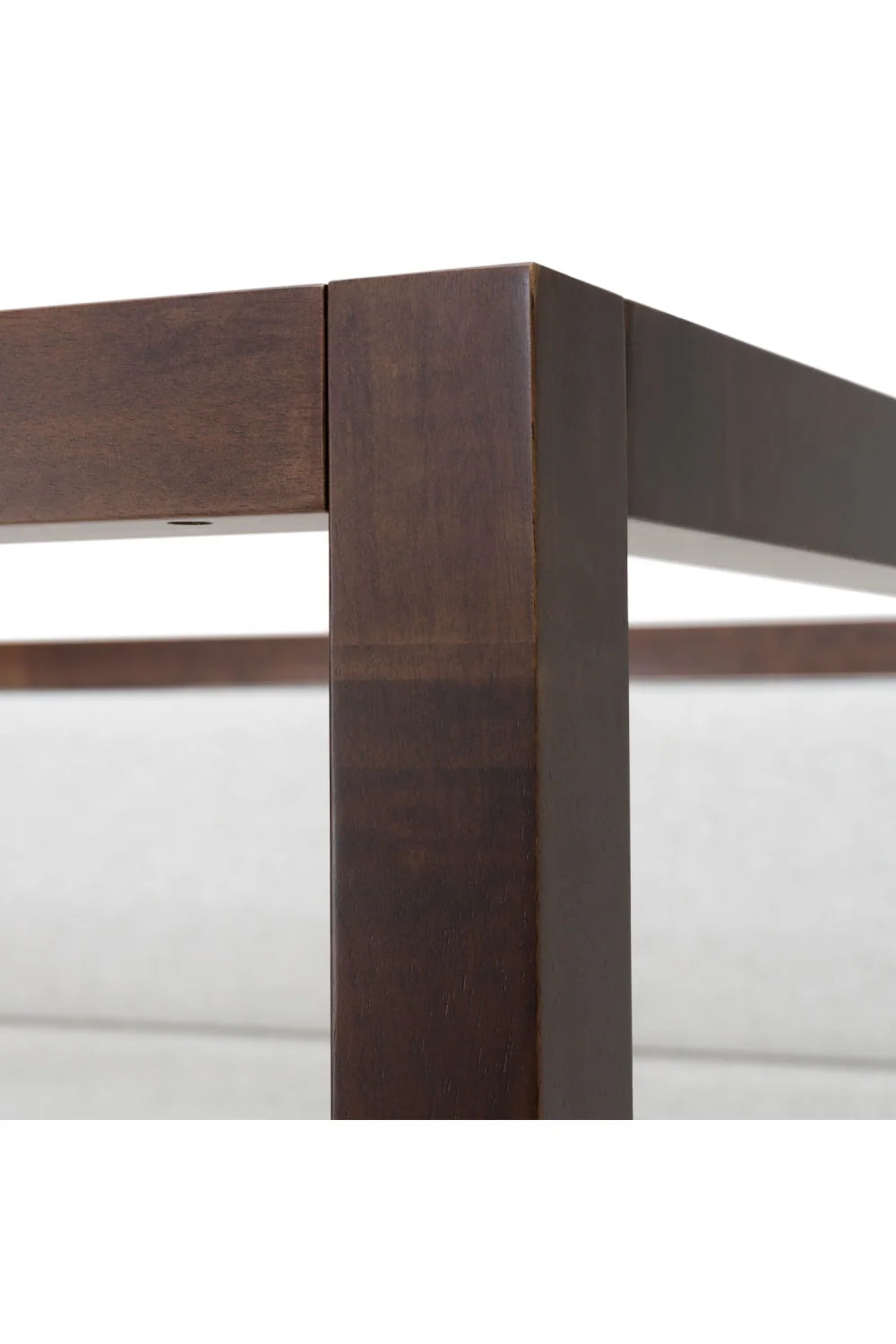 Luxury Modern Brown Oak Canopy Bed European Style for Villa