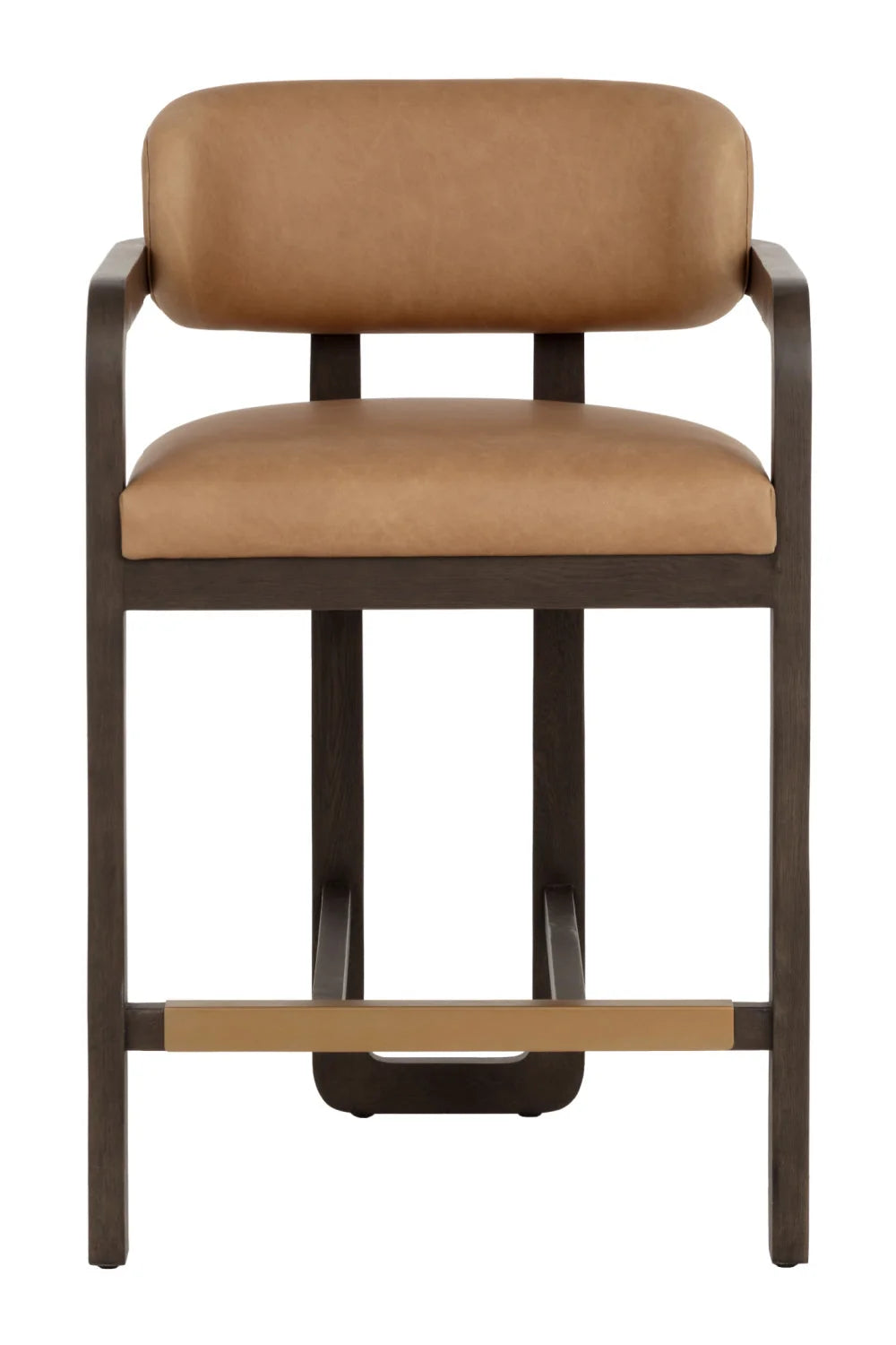 Luxury Modern Brown Oak Counter Stool European Style for Villa