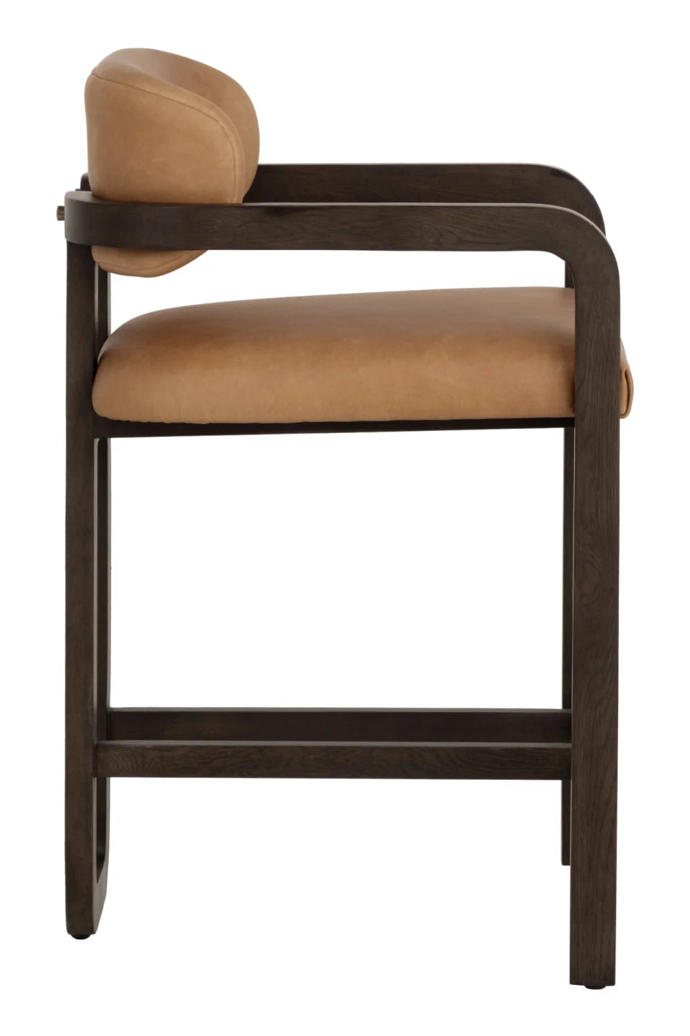 Luxury Modern Brown Oak Counter Stool European Style for Villa