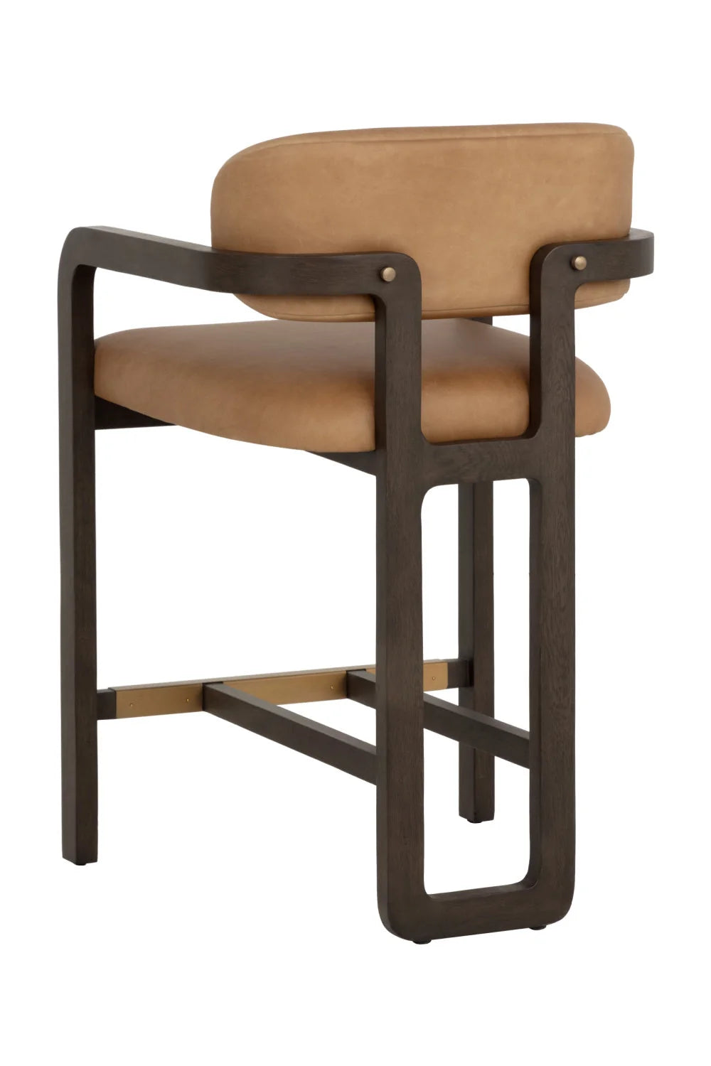 Luxury Modern Brown Oak Counter Stool European Style for Villa