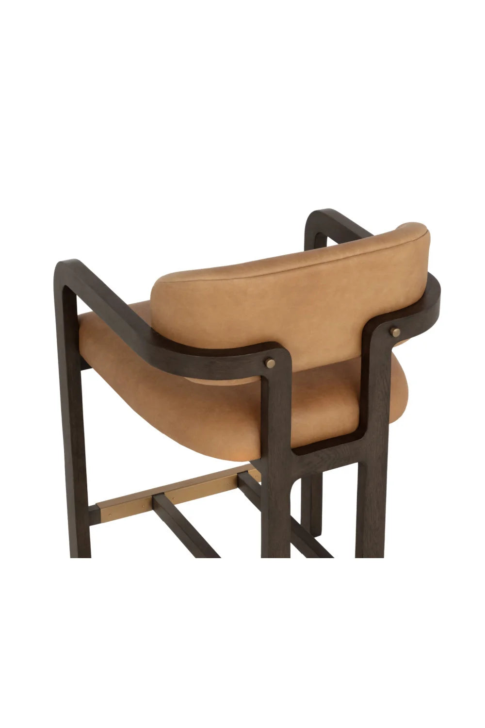 Luxury Modern Brown Oak Counter Stool European Style for Villa