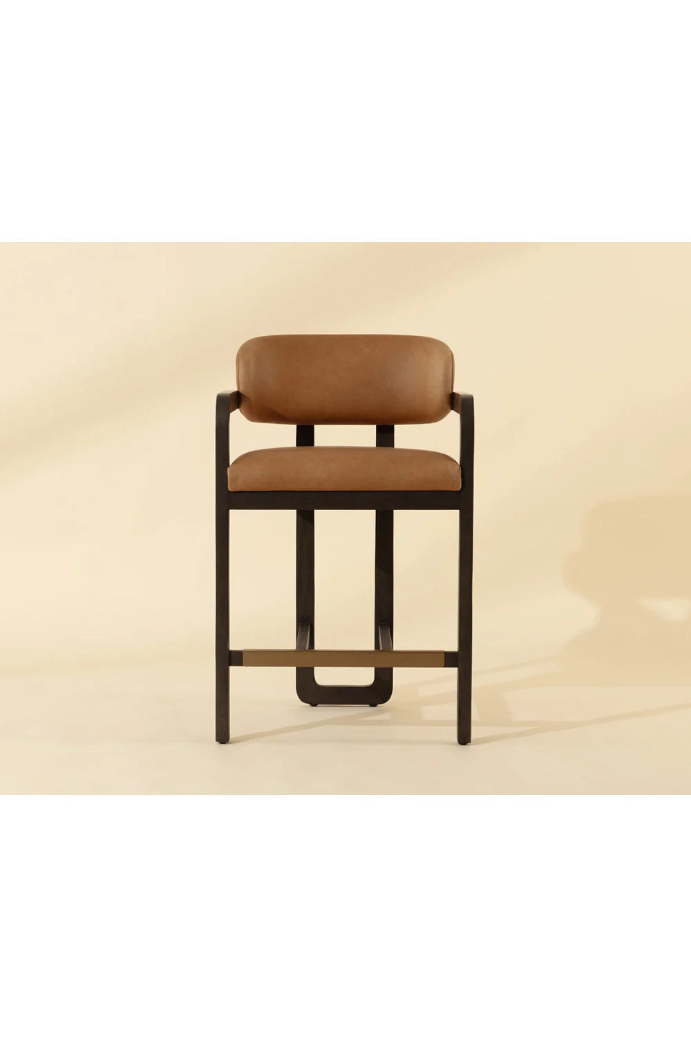 Luxury Modern Brown Oak Counter Stool European Style for Villa