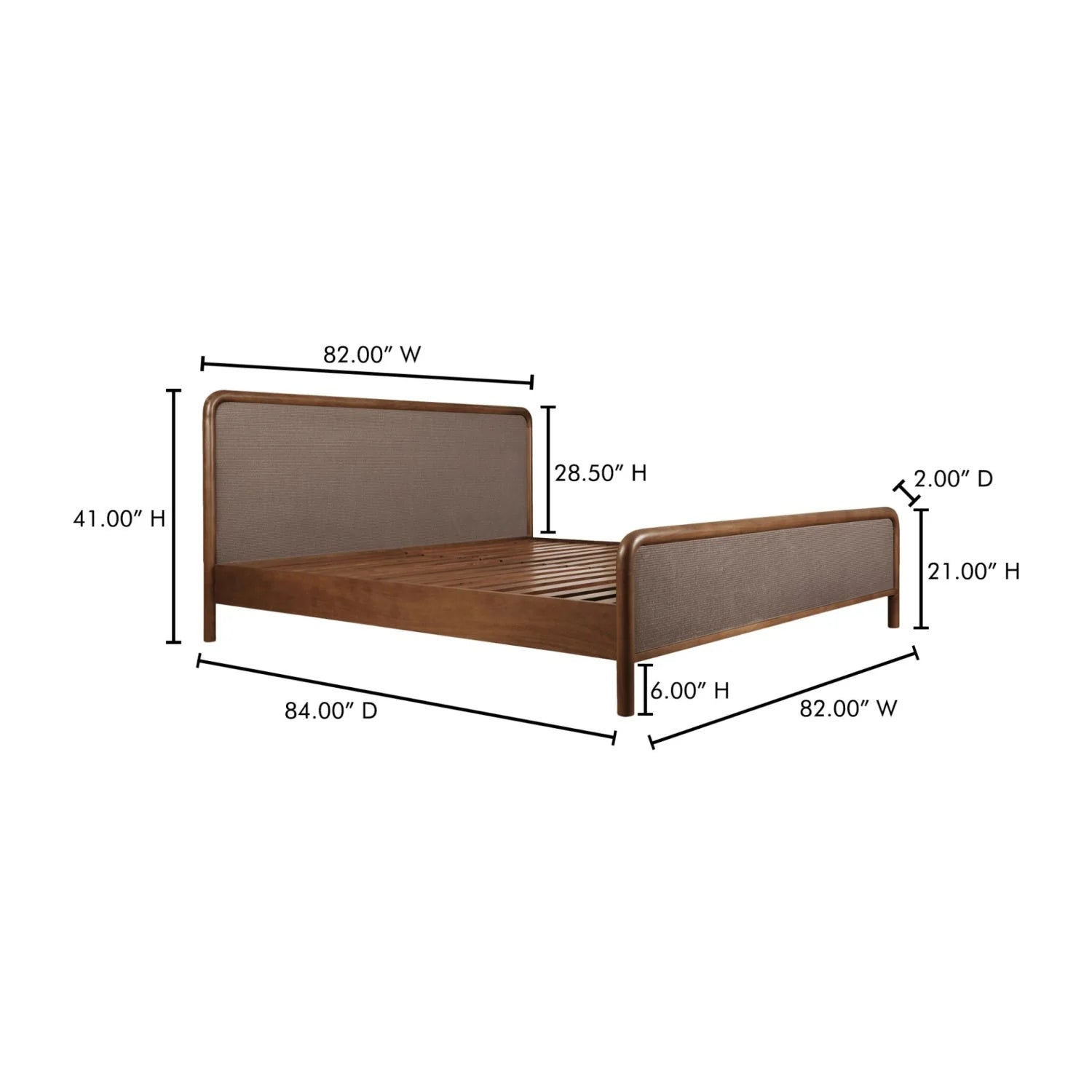 Luxury Modern Brown Tatami Bed European Style for Villa