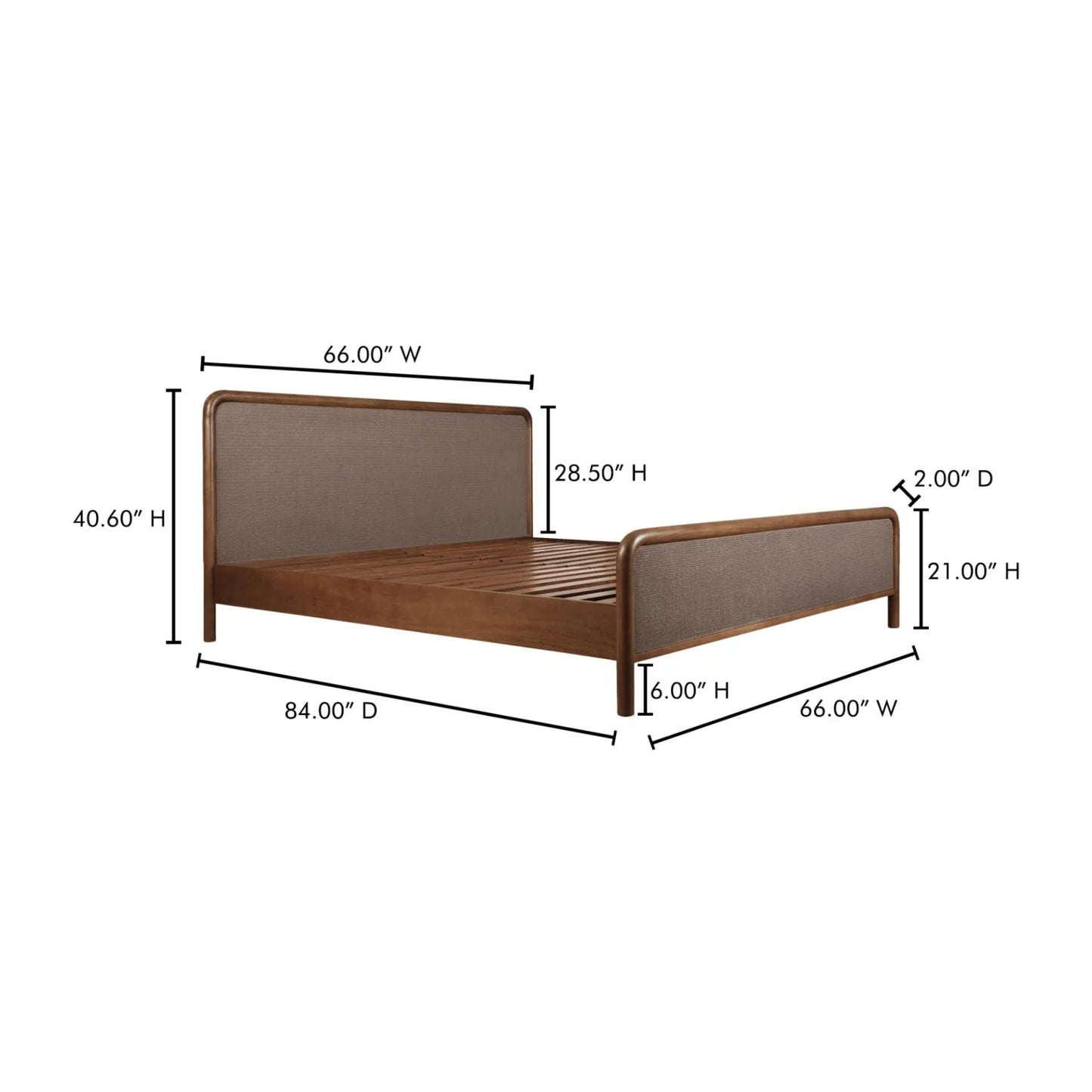 Luxury Modern Brown Tatami Bed European Style for Villa