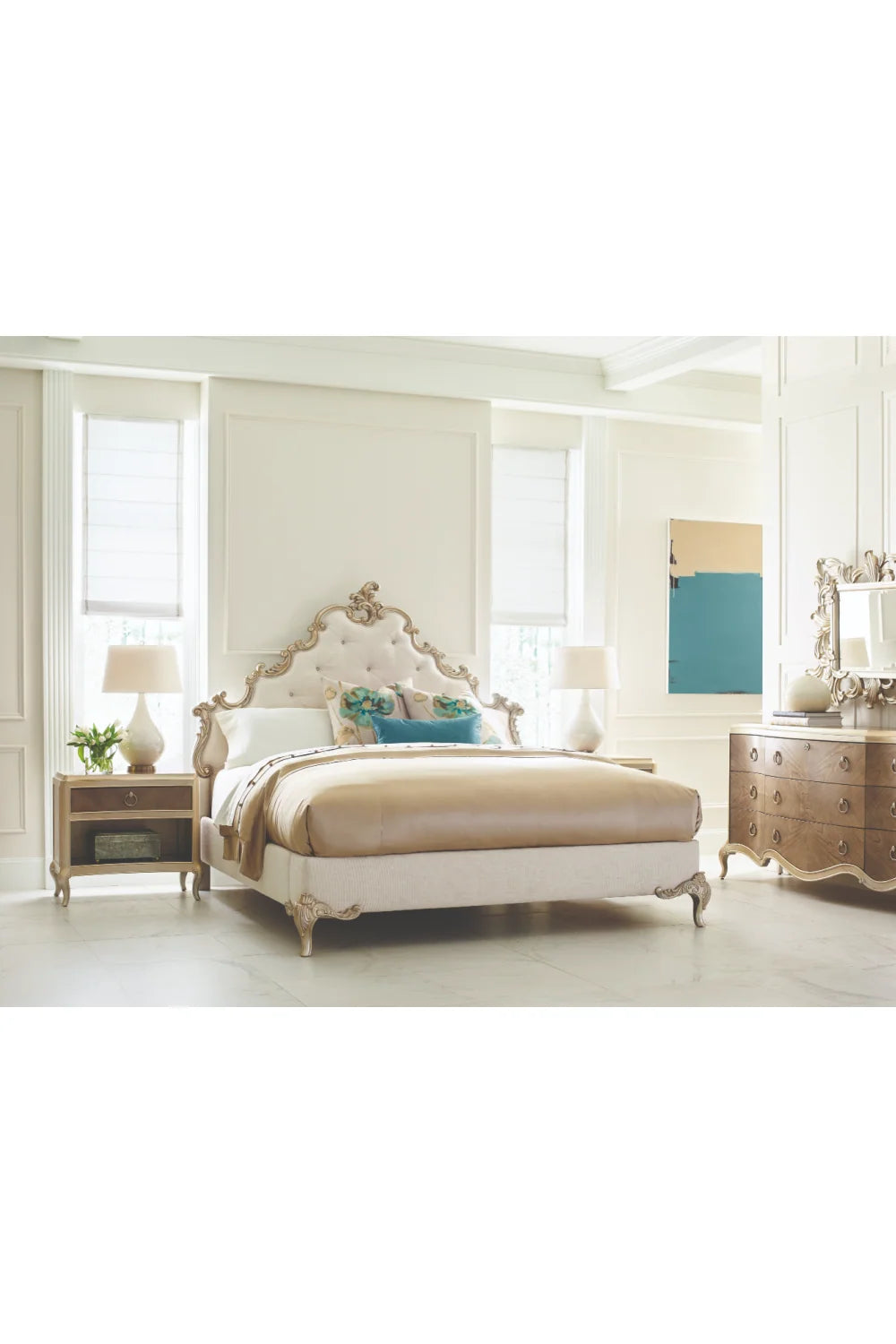Luxury Modern Brown Triple Dresser European Style for Villa