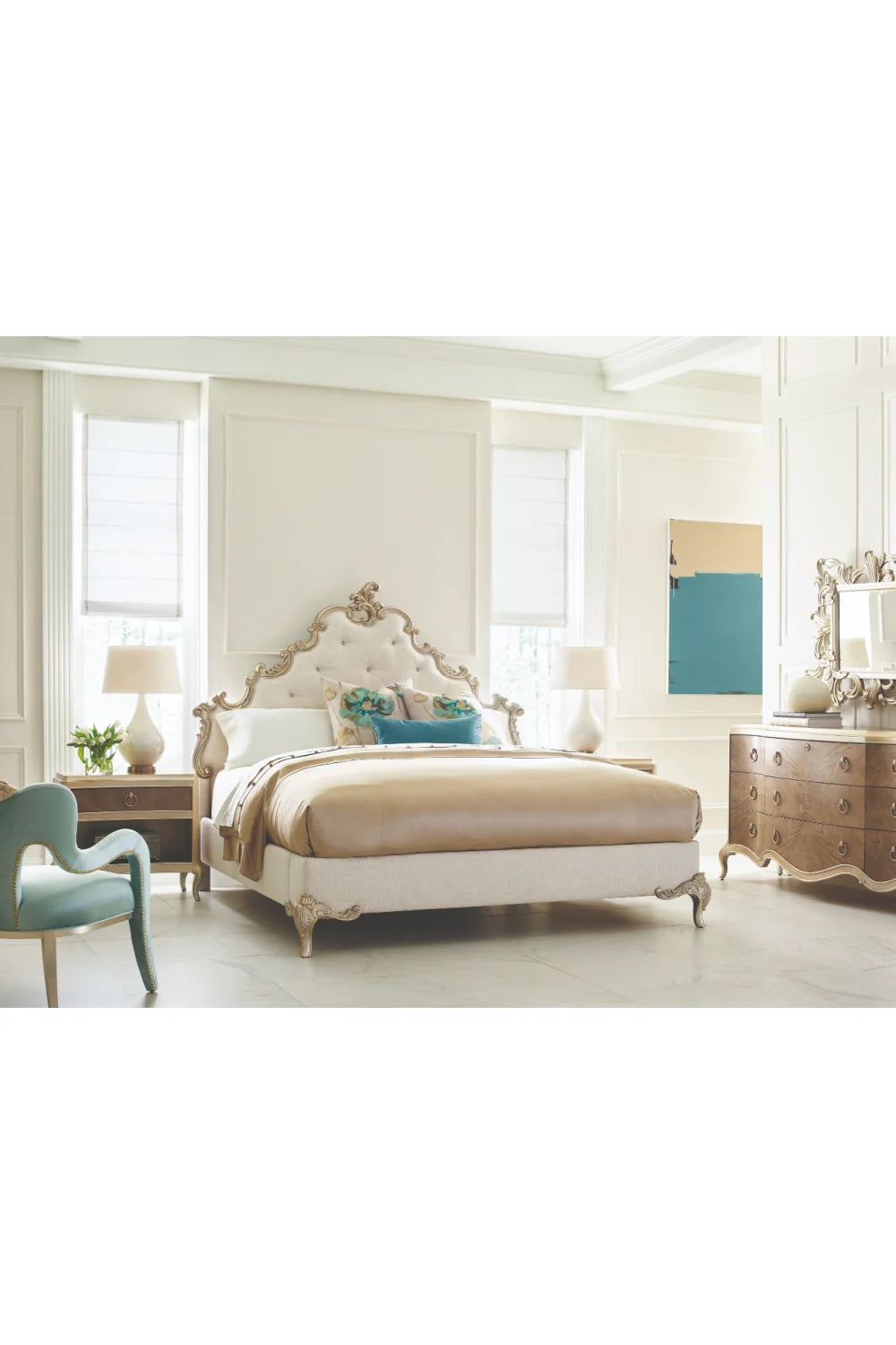 Luxury Modern Brown Triple Dresser European Style for Villa