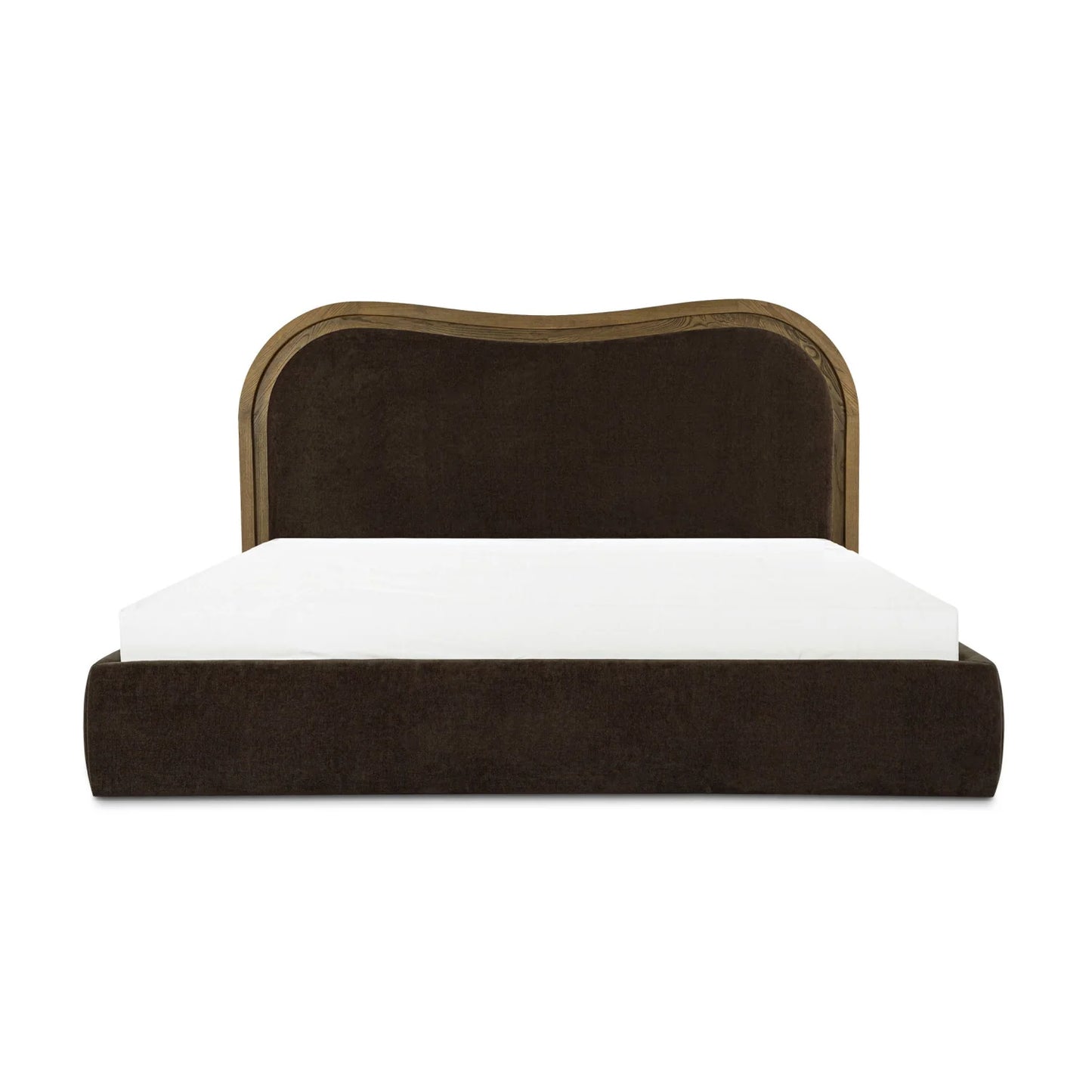 Luxury Modern Brown Upholstered Bed European Style for Villa