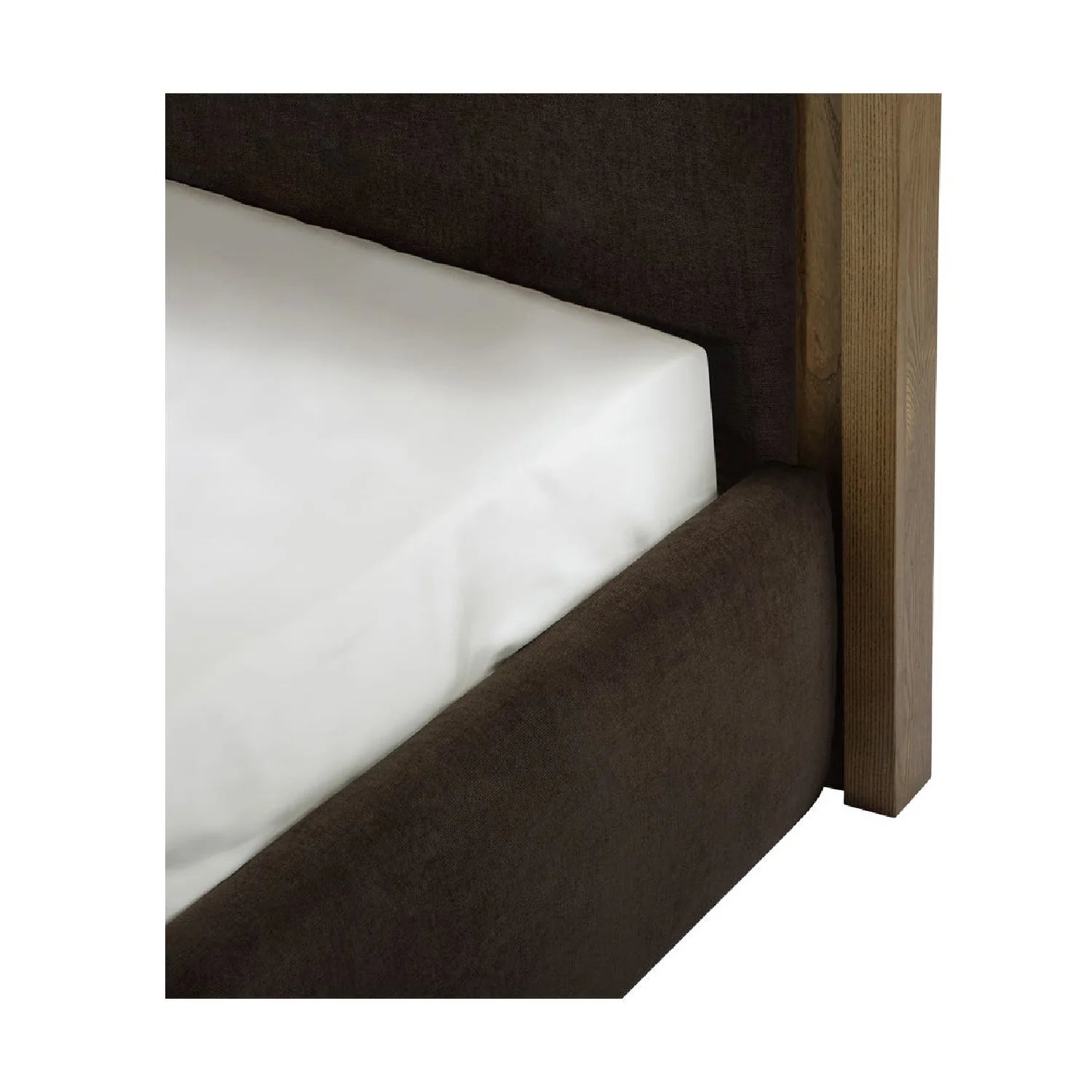 Luxury Modern Brown Upholstered Bed European Style for Villa