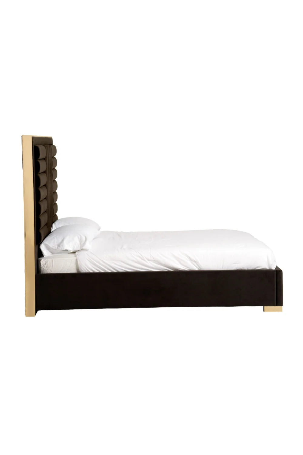Luxury Modern Brown Velvet Bed European Style for Villa