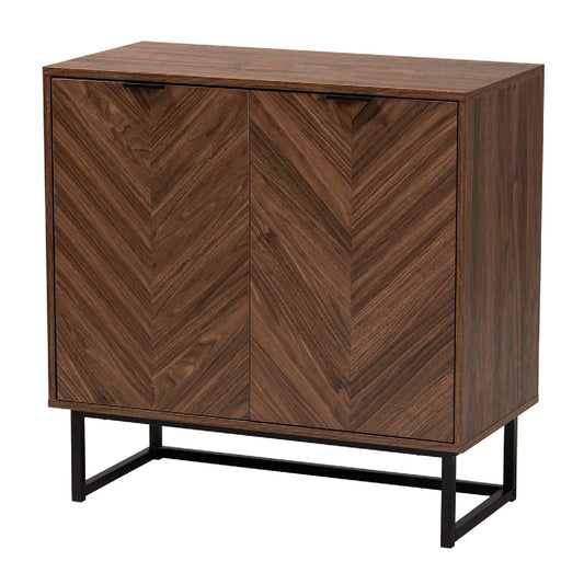 Luxury Modern Brown Wood 2-Door Cabinet European Style for Villa