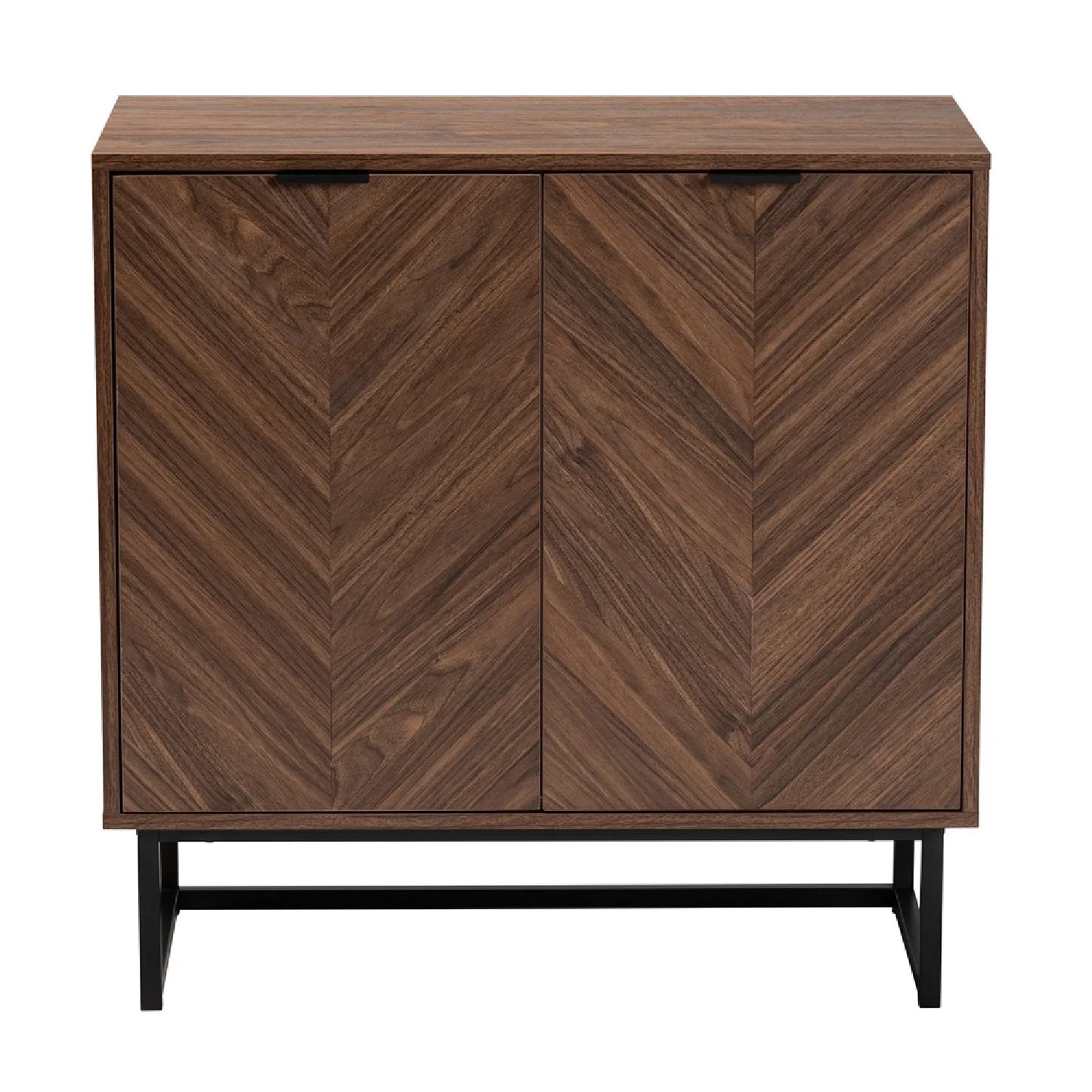 Luxury Modern Brown Wood 2-Door Cabinet European Style for Villa