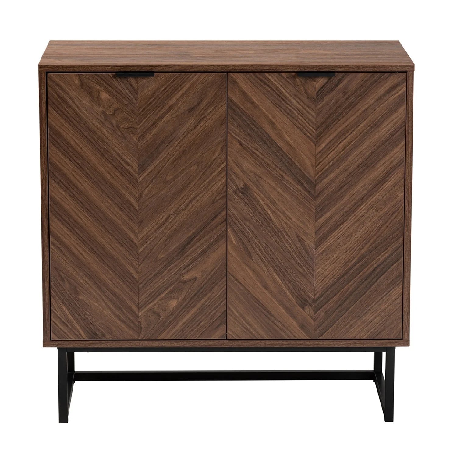 Luxury Modern Brown Wood 2-Door Cabinet European Style for Villa