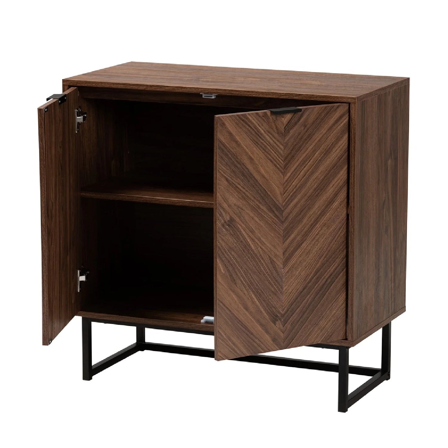 Luxury Modern Brown Wood 2-Door Cabinet European Style for Villa