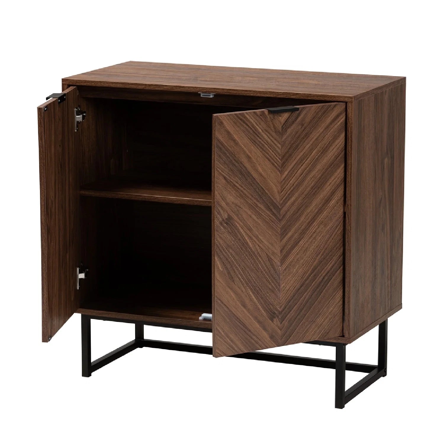 Luxury Modern Brown Wood 2-Door Cabinet European Style for Villa