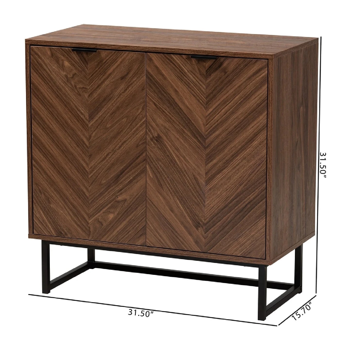 Luxury Modern Brown Wood 2-Door Cabinet European Style for Villa