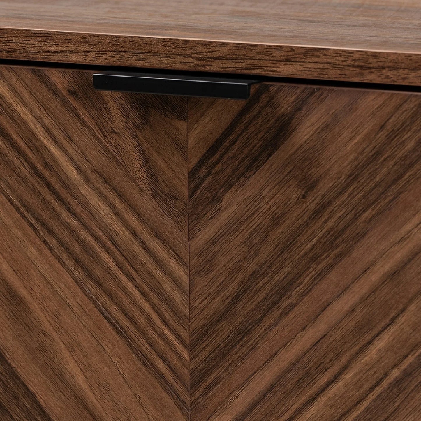 Luxury Modern Brown Wood 2-Door Cabinet European Style for Villa