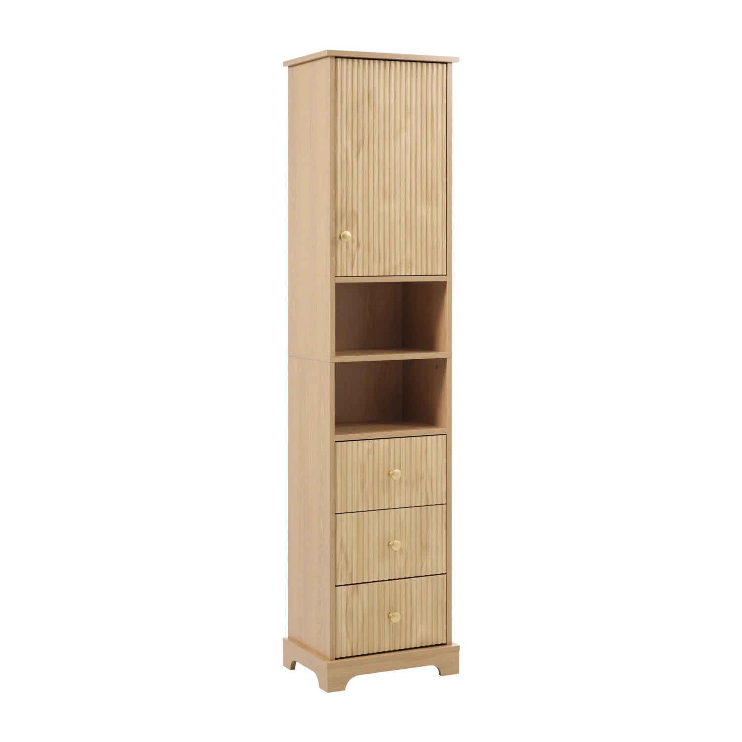 Luxury Modern Brown Wood Bathroom Cabinet European Style for Villa