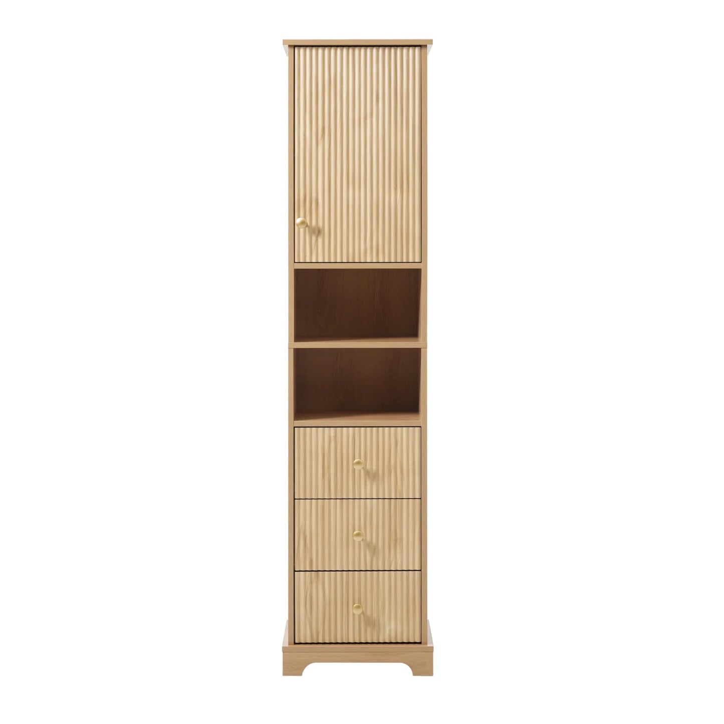 Luxury Modern Brown Wood Bathroom Cabinet European Style for Villa