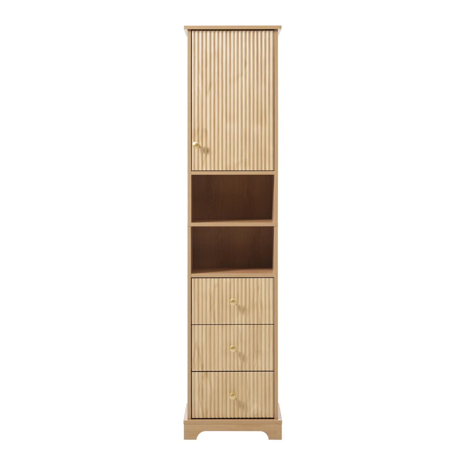 Luxury Modern Brown Wood Bathroom Cabinet European Style for Villa