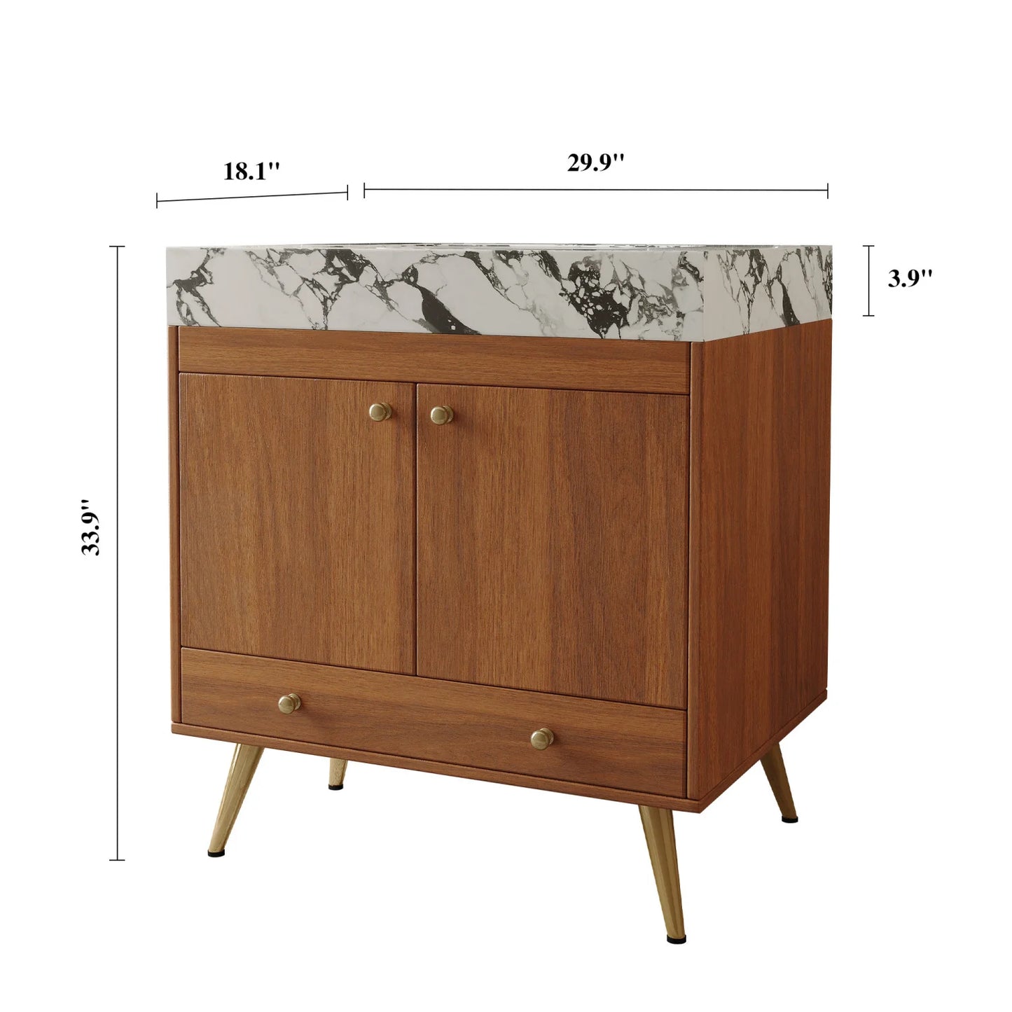 Luxury Modern Brown Wood Bathroom Vanity European Style for Villa