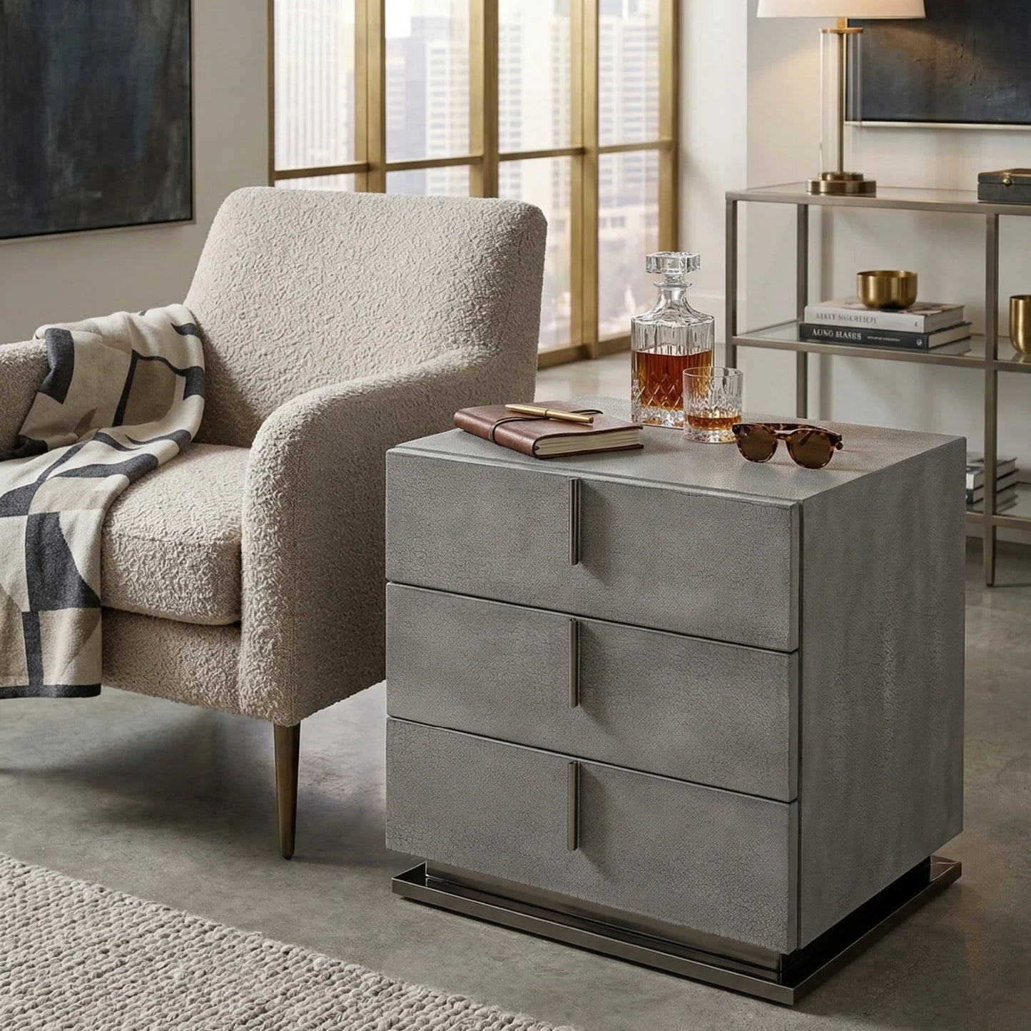 Luxury Modern Buckley Nightstand European Style for Villa