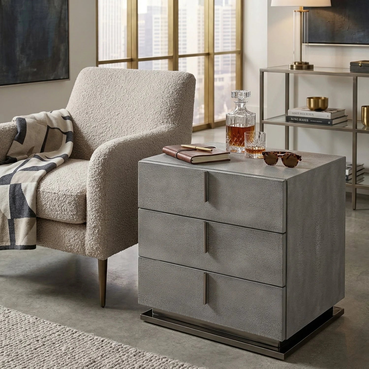 Luxury Modern Buckley Nightstand European Style for Villa