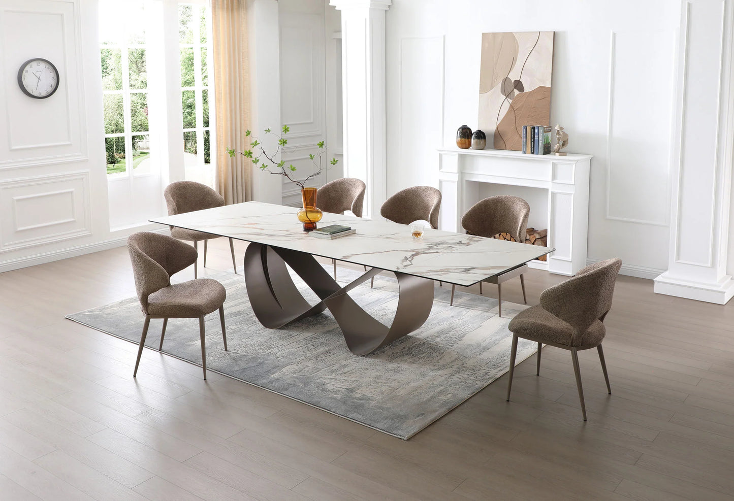 Luxury Modern Burk Dining Table European Style for Villa