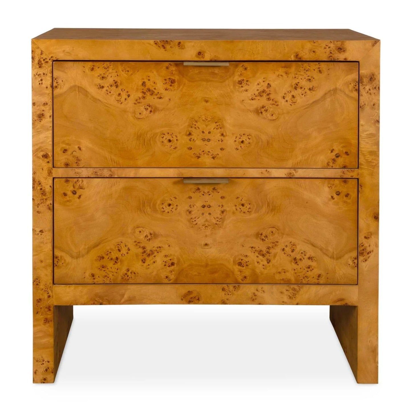 Luxury Modern Burl 2-Drawer Chest European Style for Villa