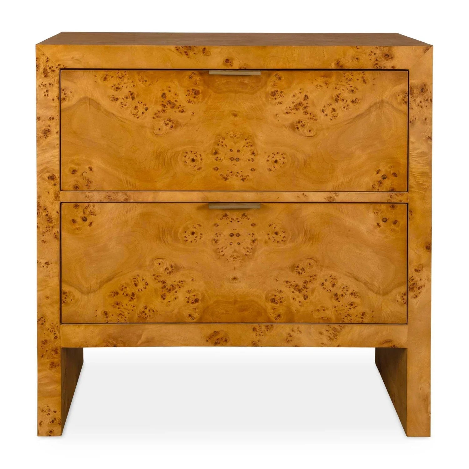 Luxury Modern Burl 2-Drawer Chest European Style for Villa