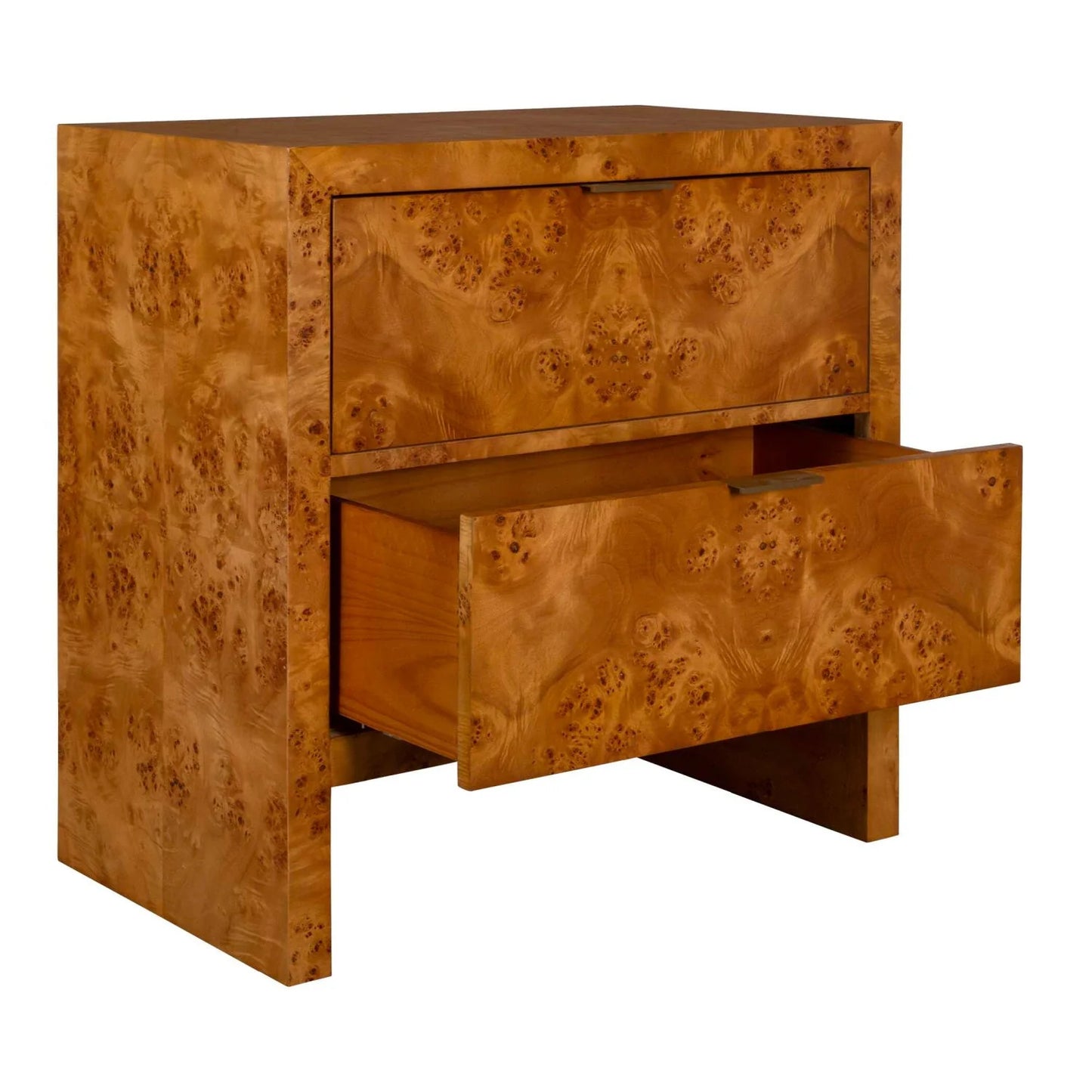 Luxury Modern Burl 2-Drawer Chest European Style for Villa