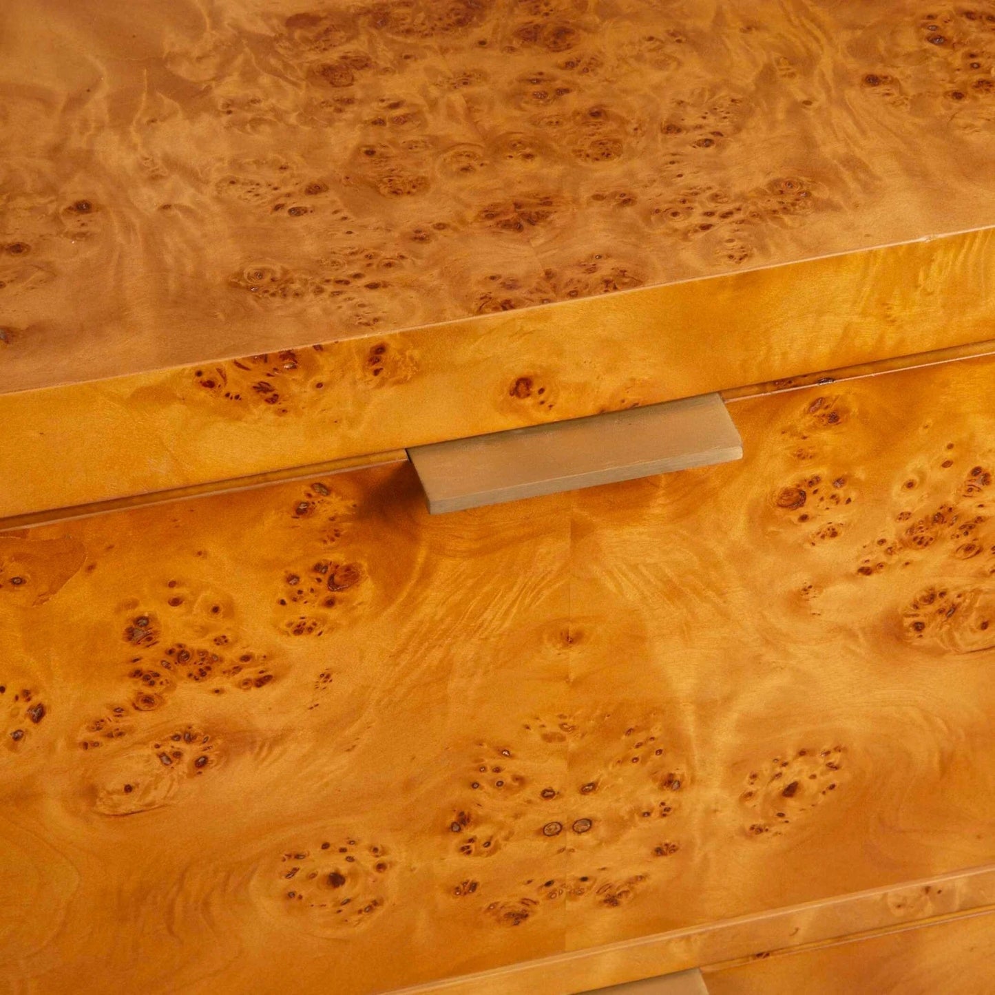Luxury Modern Burl 2-Drawer Chest European Style for Villa