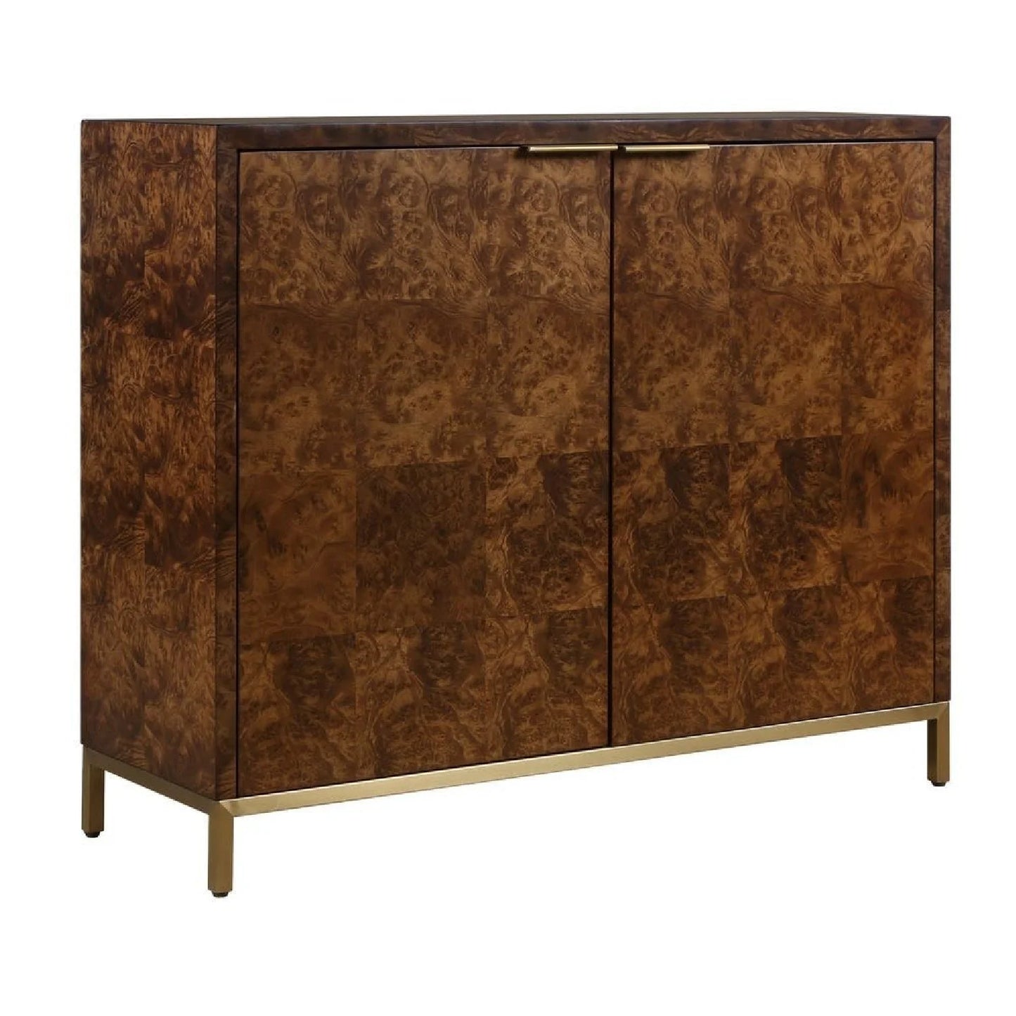 Luxury Modern Burl Wood 2-Door Cabinet European Style for Villa