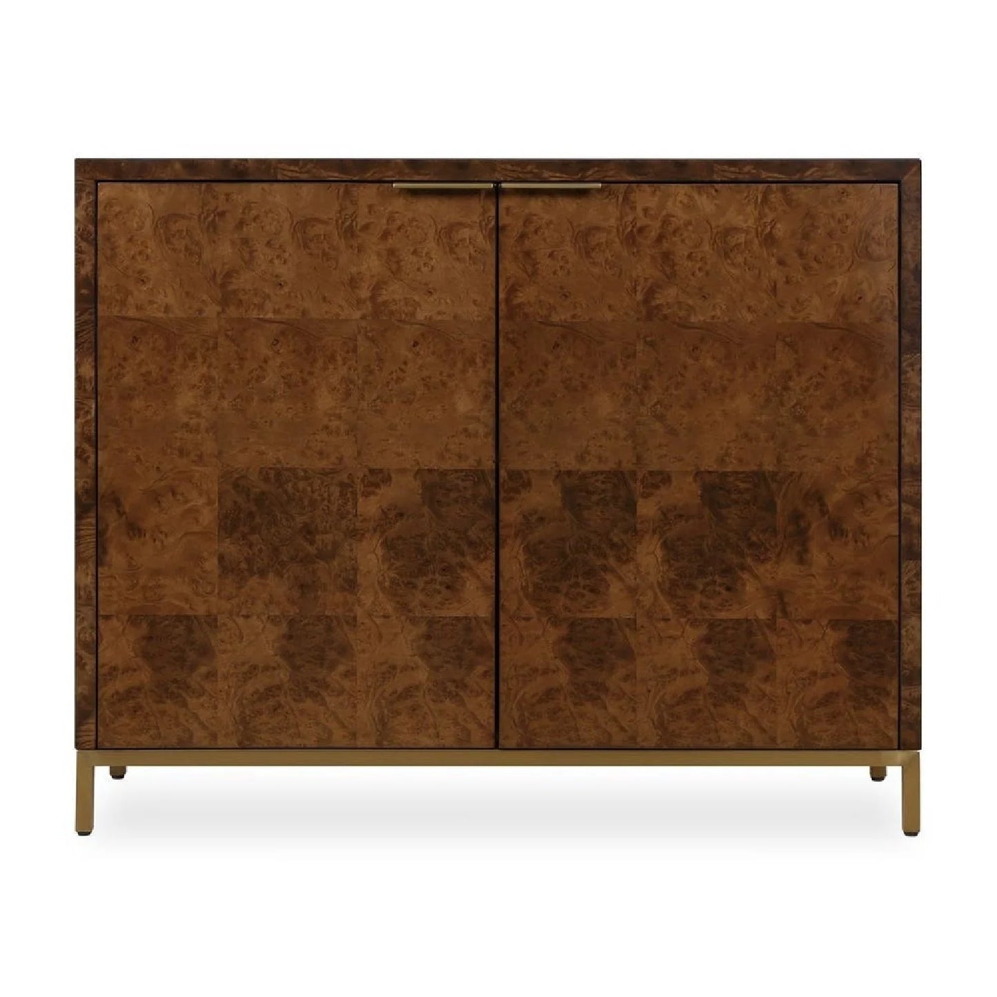 Luxury Modern Burl Wood 2-Door Cabinet European Style for Villa