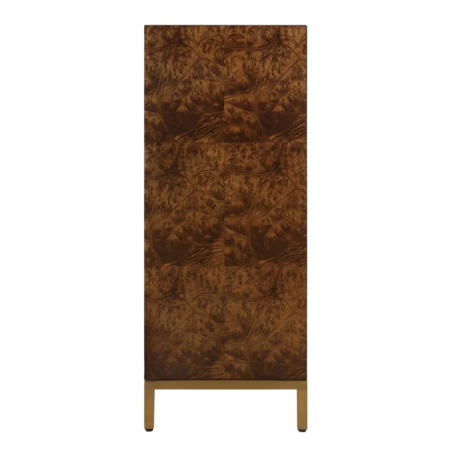 Luxury Modern Burl Wood 2-Door Cabinet European Style for Villa