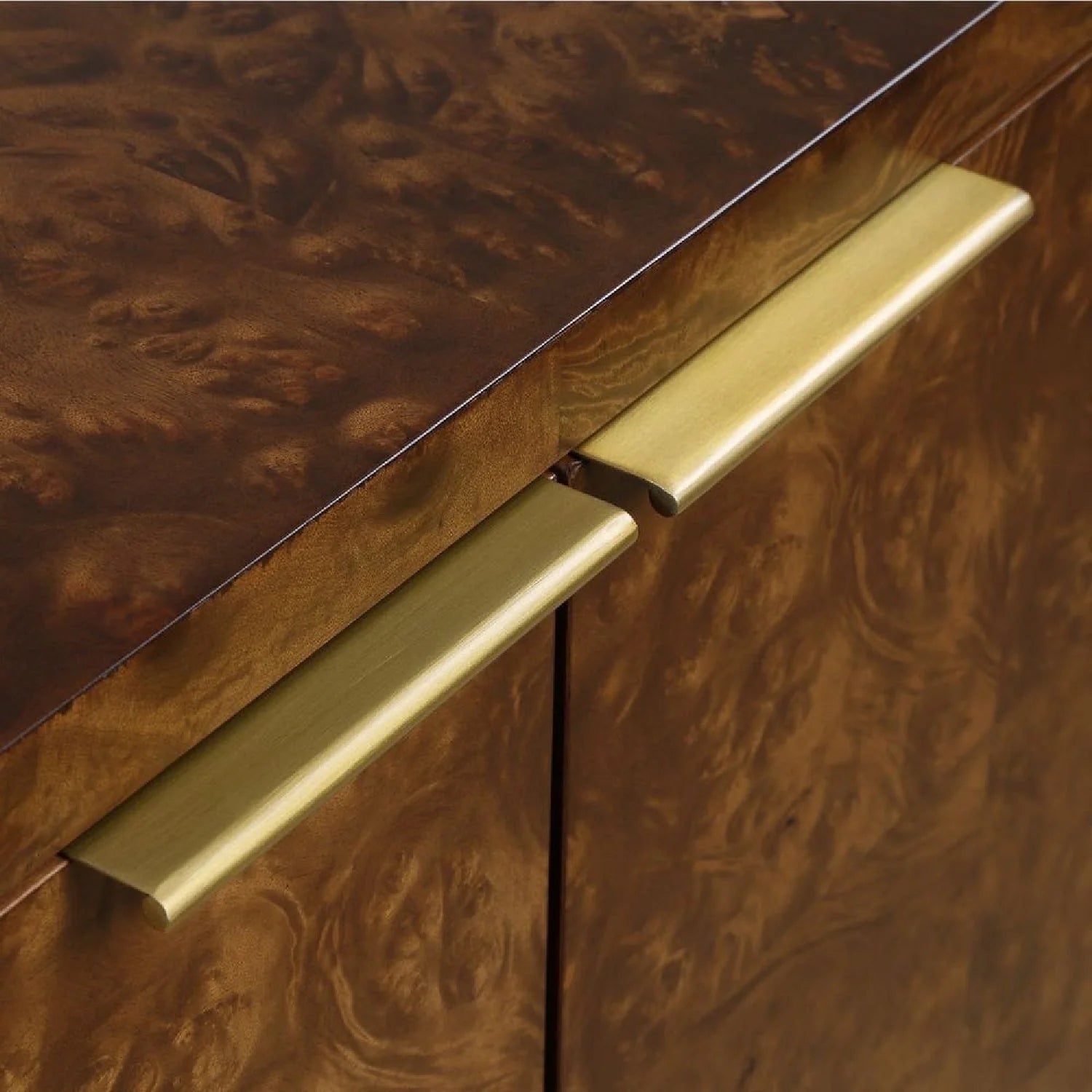 Luxury Modern Burl Wood 2-Door Cabinet European Style for Villa