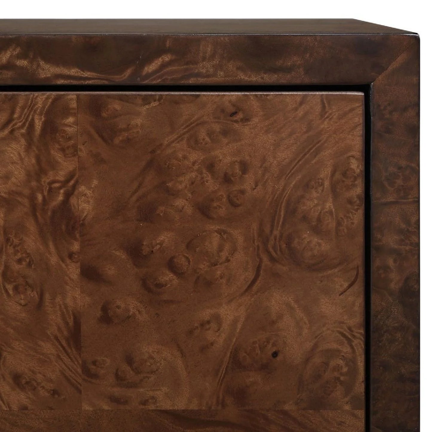 Luxury Modern Burl Wood 2-Door Cabinet European Style for Villa