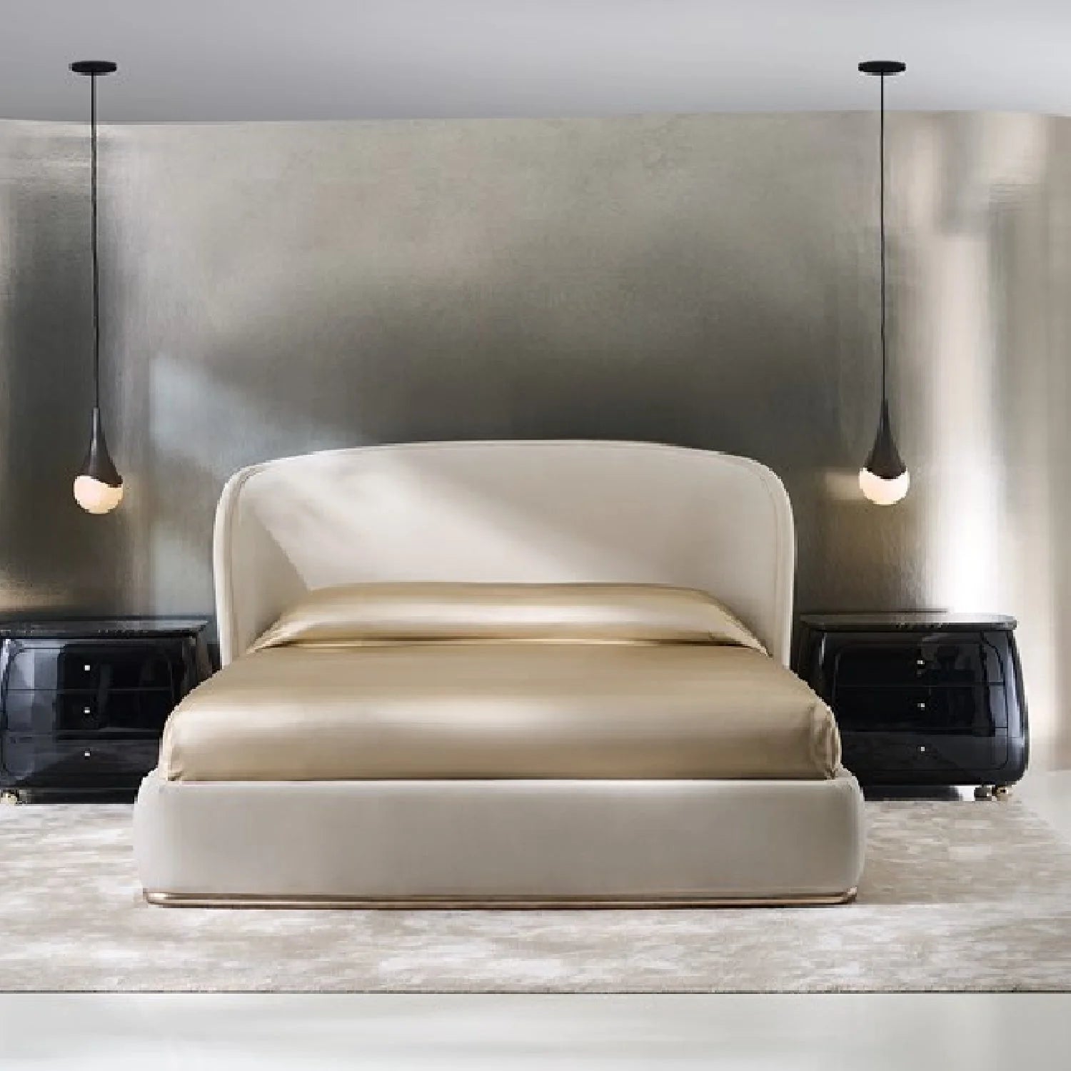 Luxury Modern Cabochon 3-Drawer Nightstand European Style for Villa