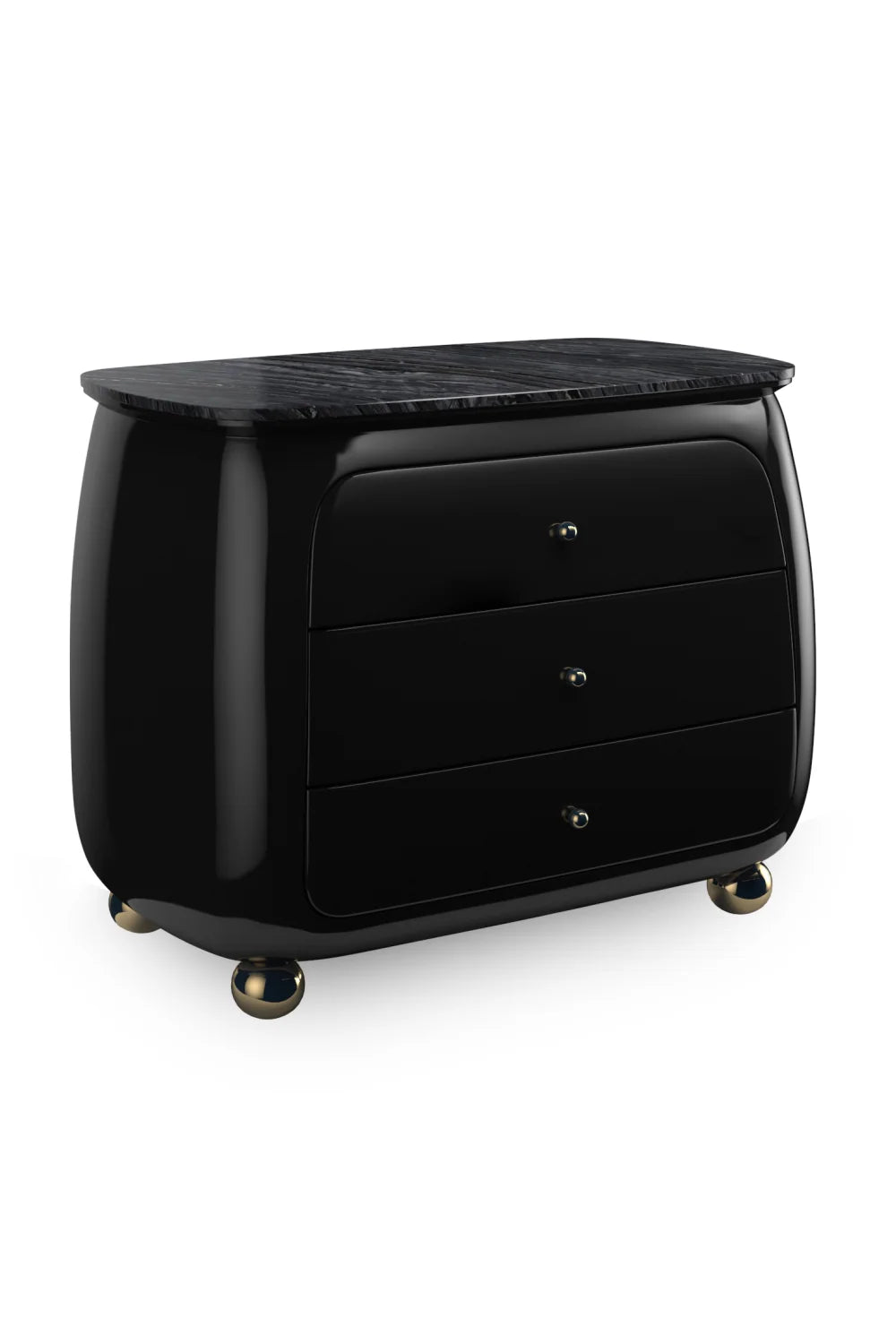 Luxury Modern Cabochon 3-Drawer Nightstand European Style for Villa