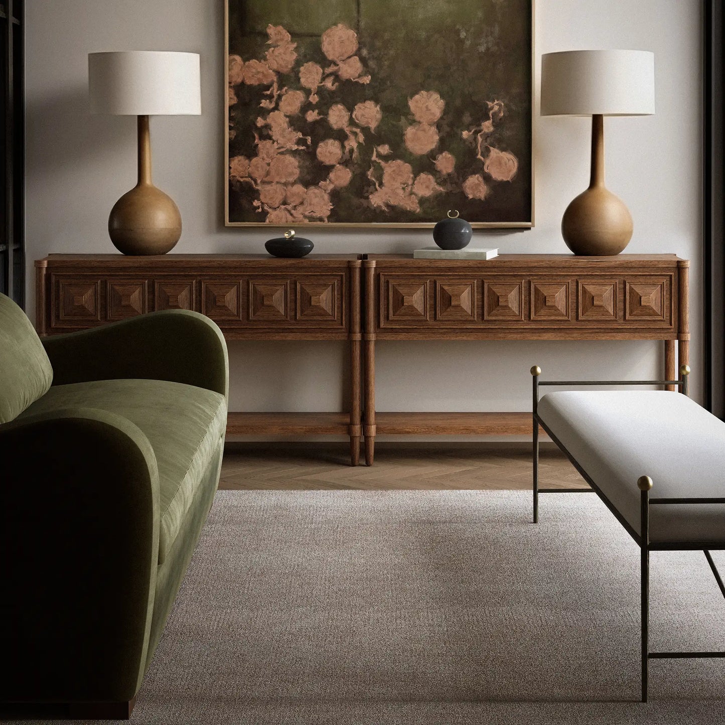 Luxury Modern Cambert Bench European Style for Villa