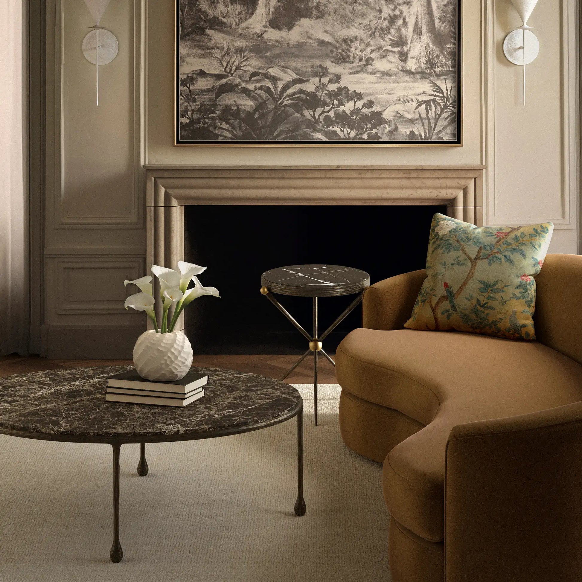 Luxury Modern Cambert Side Table European Style for Villa