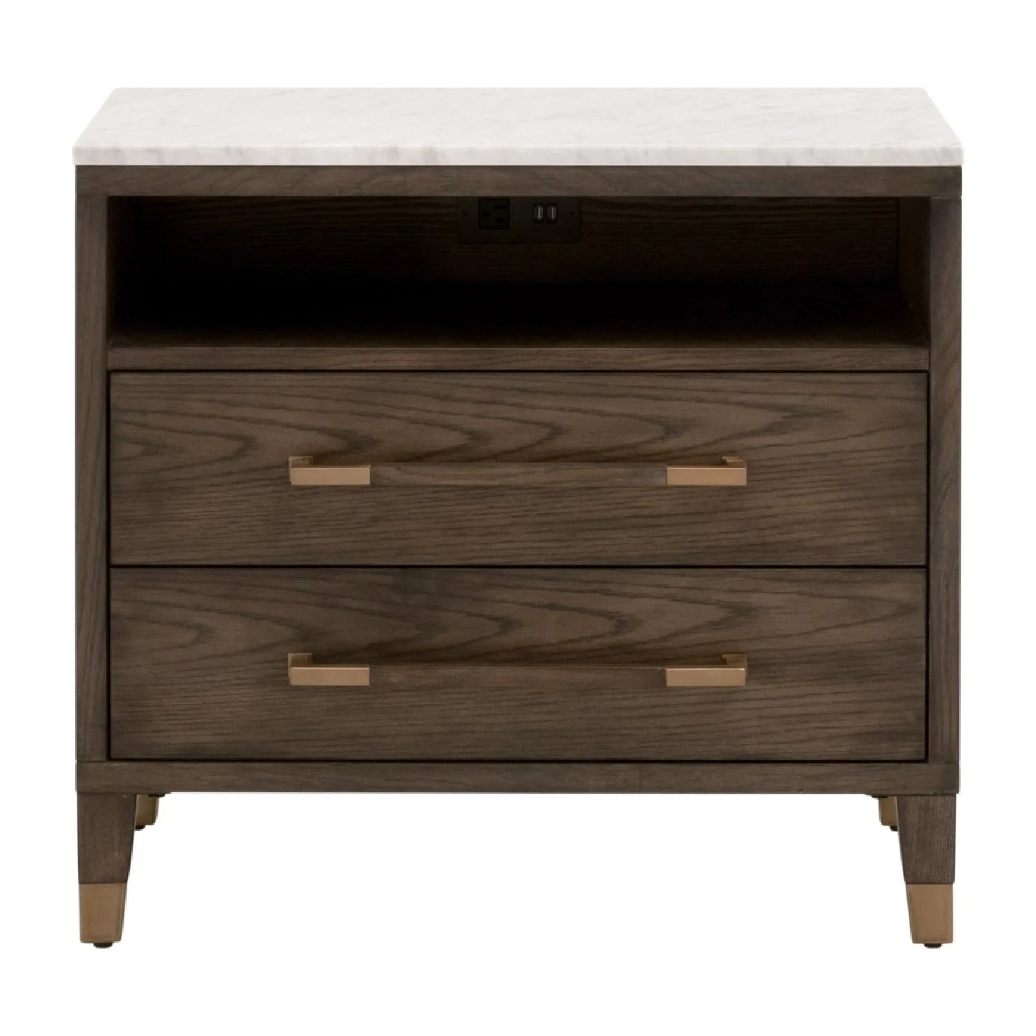 Luxury Modern Cambria 2-Drawer Nightstand European Style for Villa